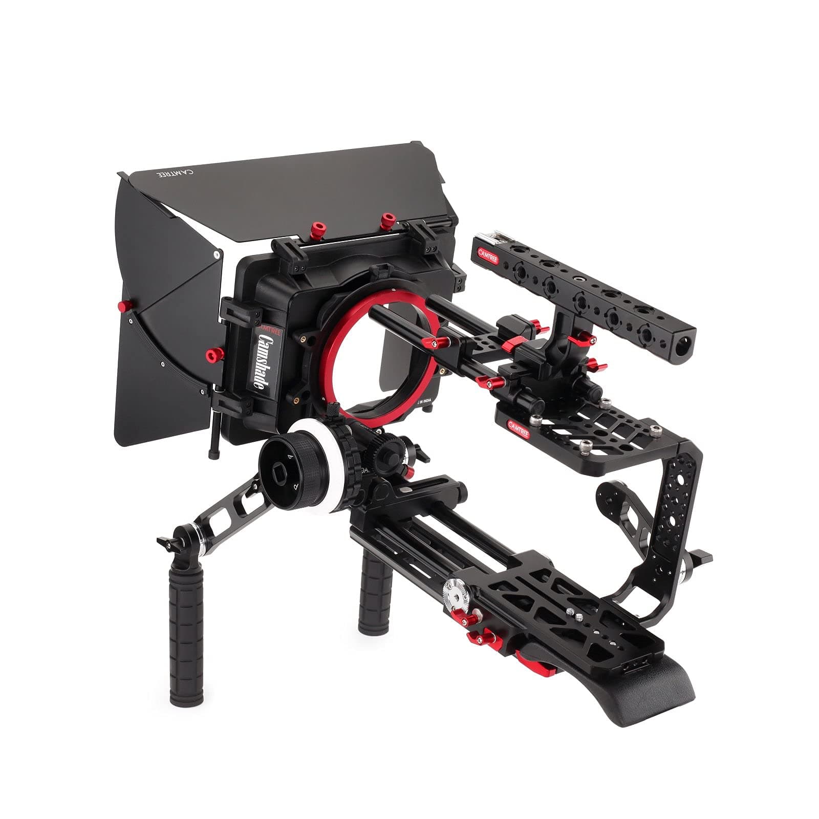 CamtreeHunt Shoulder Mount Cage Kit for URSA Mini 4K/4.6K/Pro 4.6K. Includes Matte Box, Follow Focus, Top & Front Handles. Dovetail for Tripod Mounting, Rosette & Cold Shoe Mount (CH-BMUM-SK)