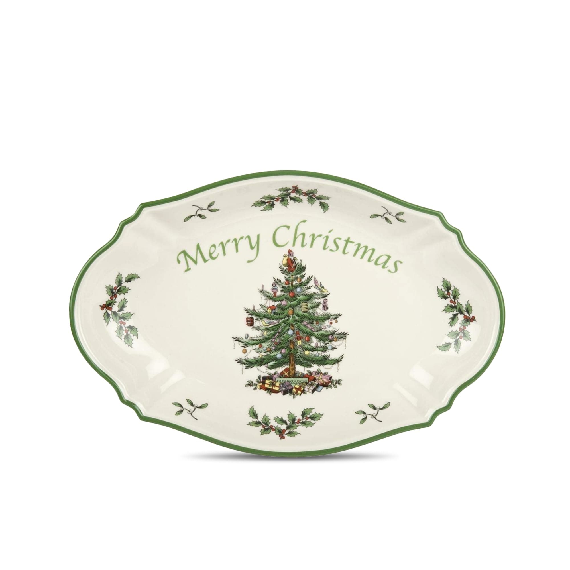 Spode Christmas Tree Oval Merry Christmas Tray 28 cm