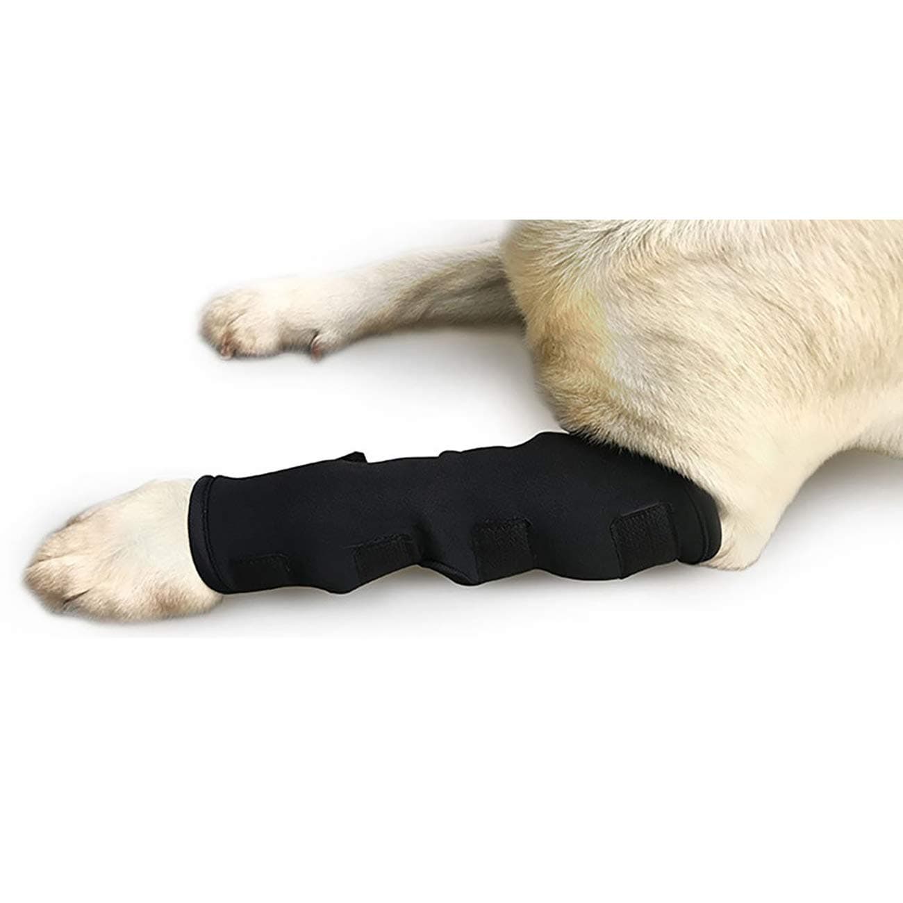 VANVENE Extra Supportive Dog Canine Rear Front Leg Hock Joint Wrap Protects Wounds Compression Brace Sleeve with Straps for Heals and Prevents Injuries and Sprains Helps Arthritis(Large)