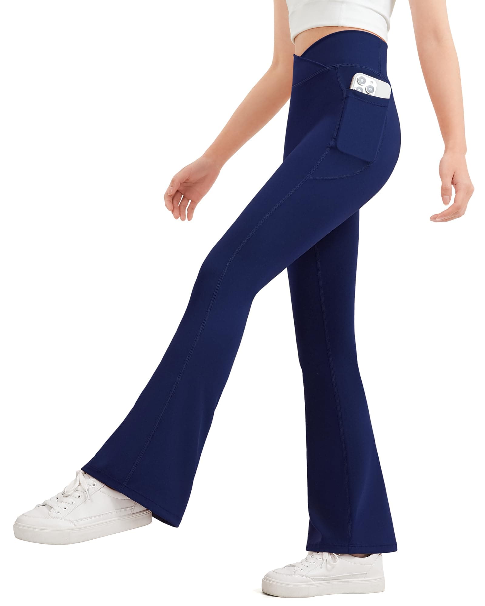 JOCMIC ガールズ フレア レギンス キッズ ベル ボトム ハイウエスト ダンス ヨガ フレア パンツ