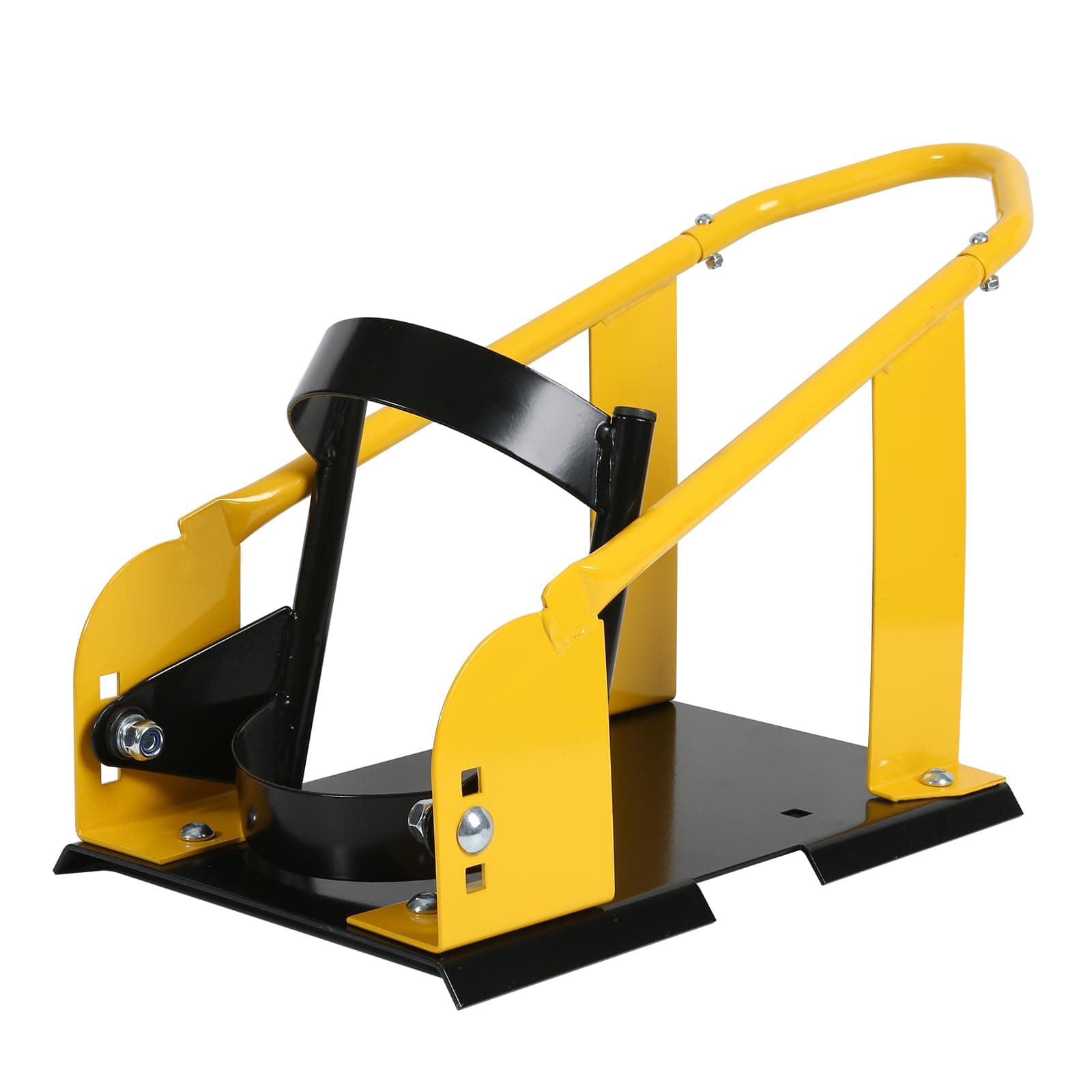 MaxxHaul Adjustable Motorcycle Wheel Chock Stand with Auto-Lock Cradle, Fits 15"–21" Tires – Heavy-Duty Steel Bike Stand for Trailer, Garage & Truck Bed, Includes Mounting Hardware – 70075