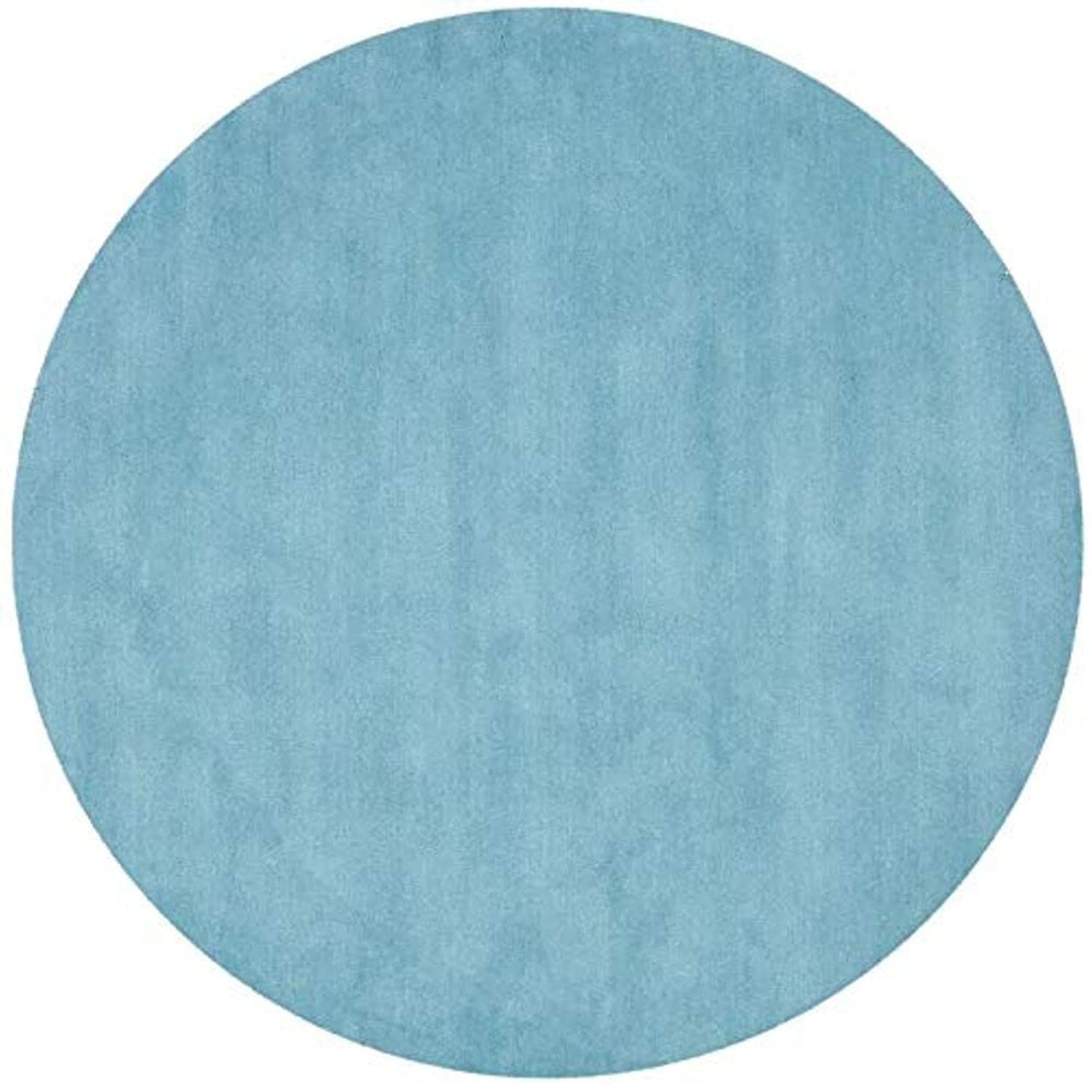 ZARACARPETS; 'can Change The Floor Solid Plain Exported Quality Hand Made Carpets and Rug Size 8x8 Round Diameter (8 by 8 Round) Teal