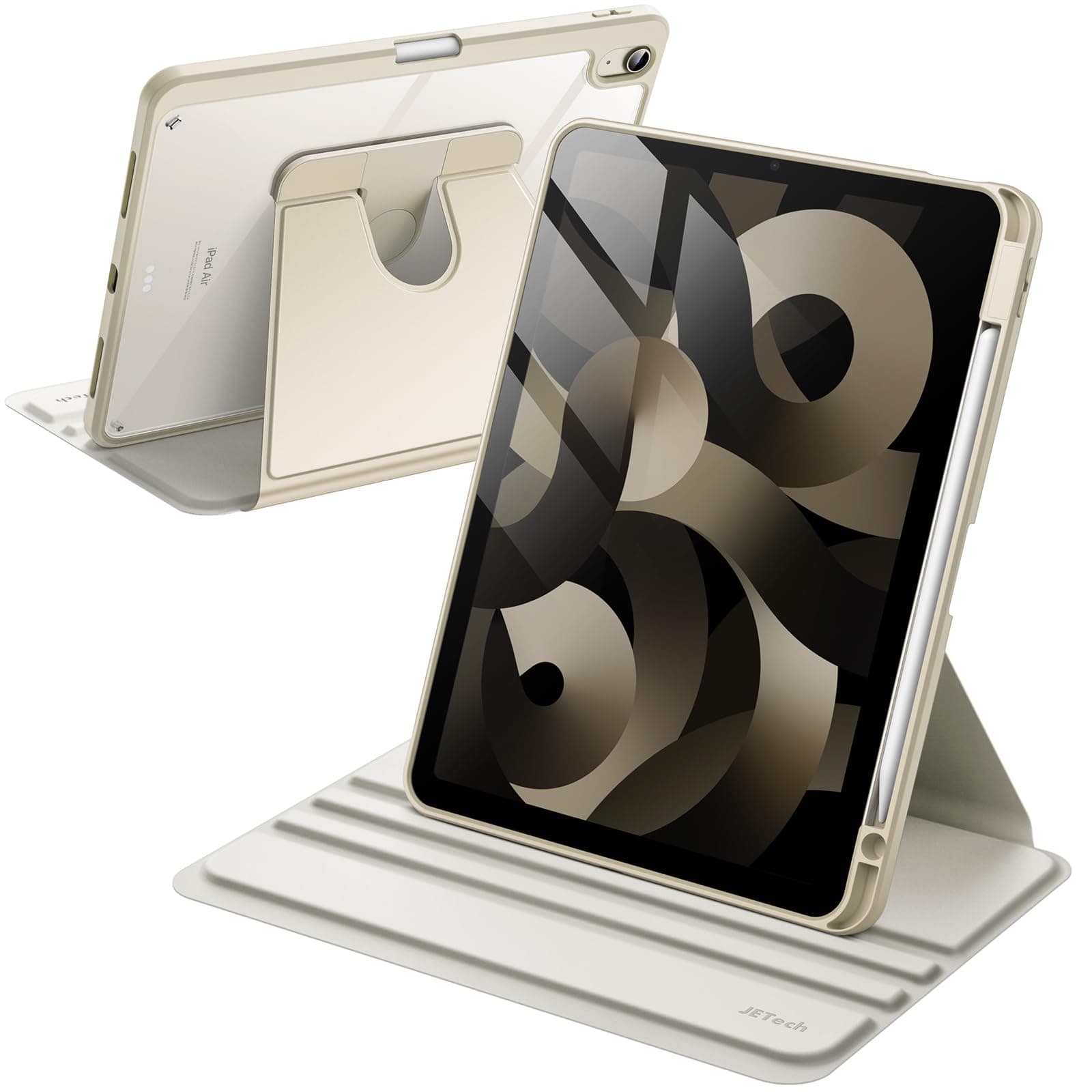 – Rotating Case ONLY for iPad Air 11-Inch M4/M3/M2 (2026/2025/2024), iPad Air 5/4 (2022/2020 5th/4th Generation 10.9-Inch), 360 Degree Rotation Protective Stand Cover Clear Back (Starlight)