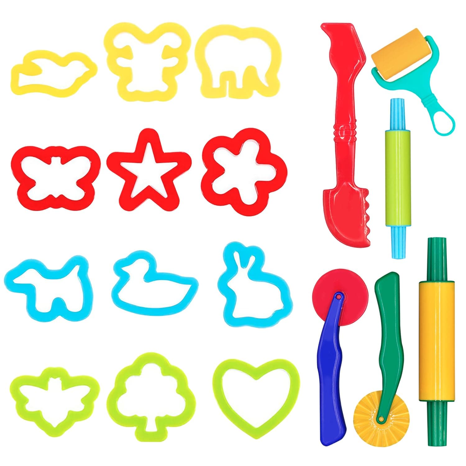Clay and Play Dough Tools Six Piece Set - Ages 3 & Up (18pcs)