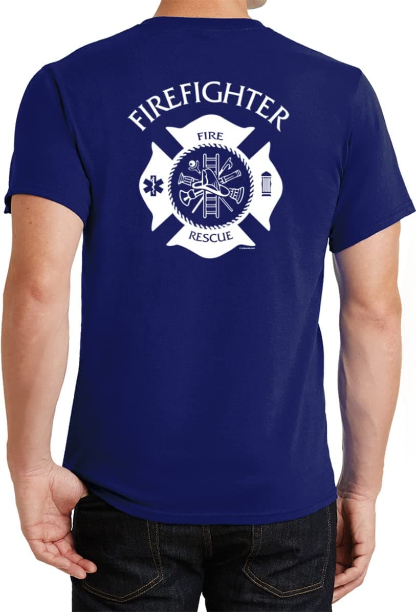 Firefighter Fire Rescue T-shirt Front and Back