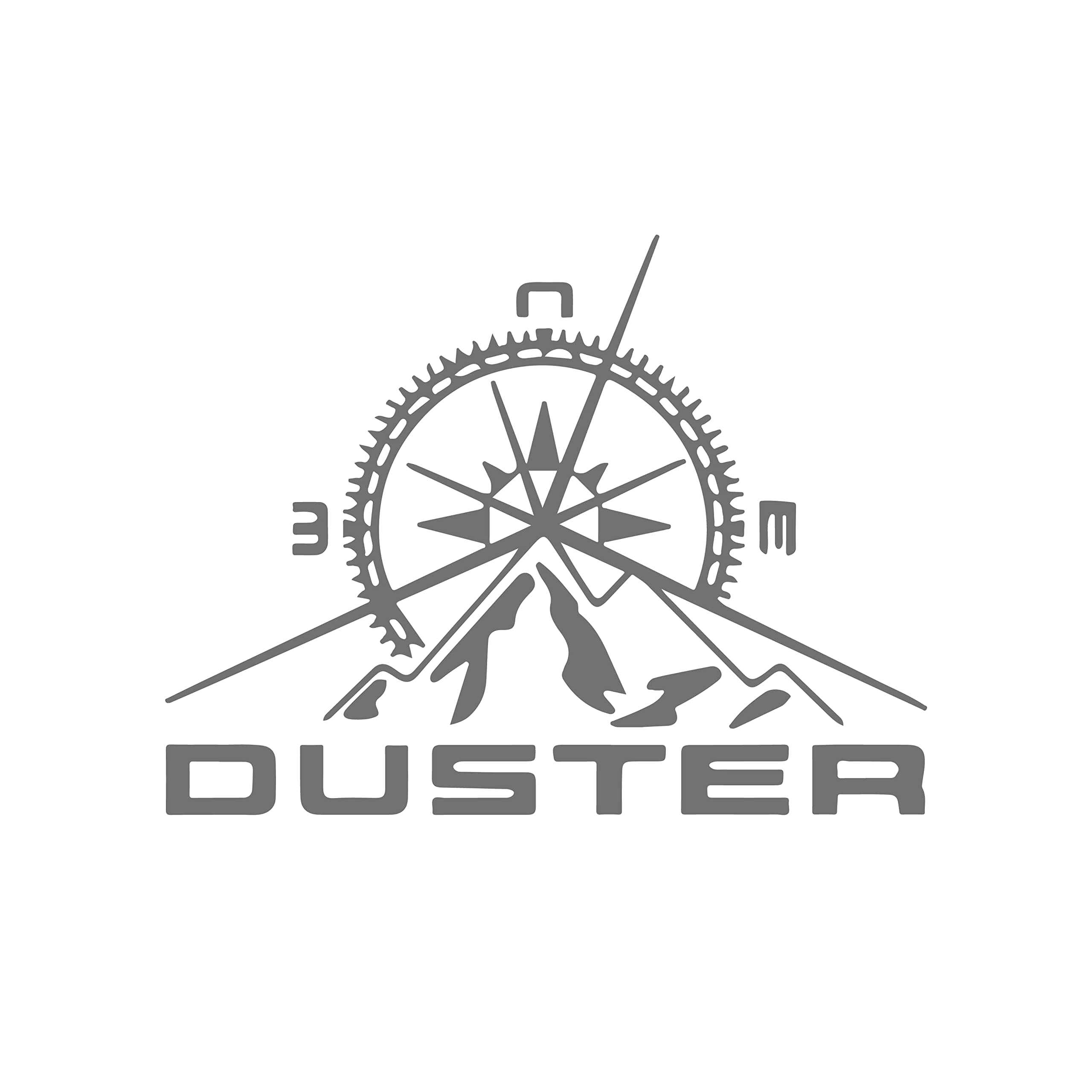 Compass Stickers Compatible with Duster Renault Car Back Sides Bumper Decal Black Vinyl L x H 20.00 cm x 15.00 cm (Grey)