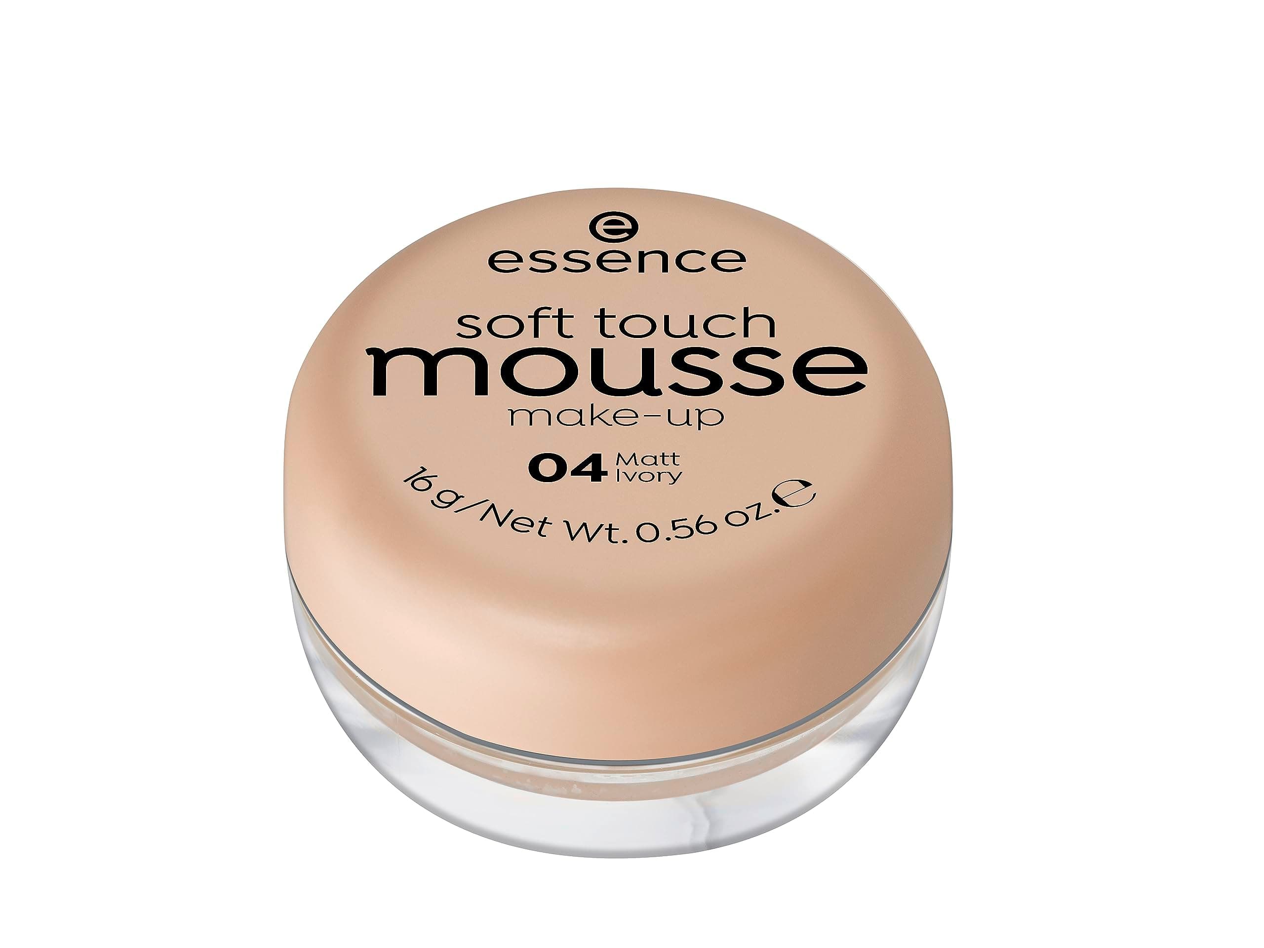essence Soft Touch Mousse Make-Up, Foundation, No. 04 Matt Ivory, Nude for Combination Skin, for Blemished Skin, Matte, Vegan, Perfume, Alcohol-Free (16 g)