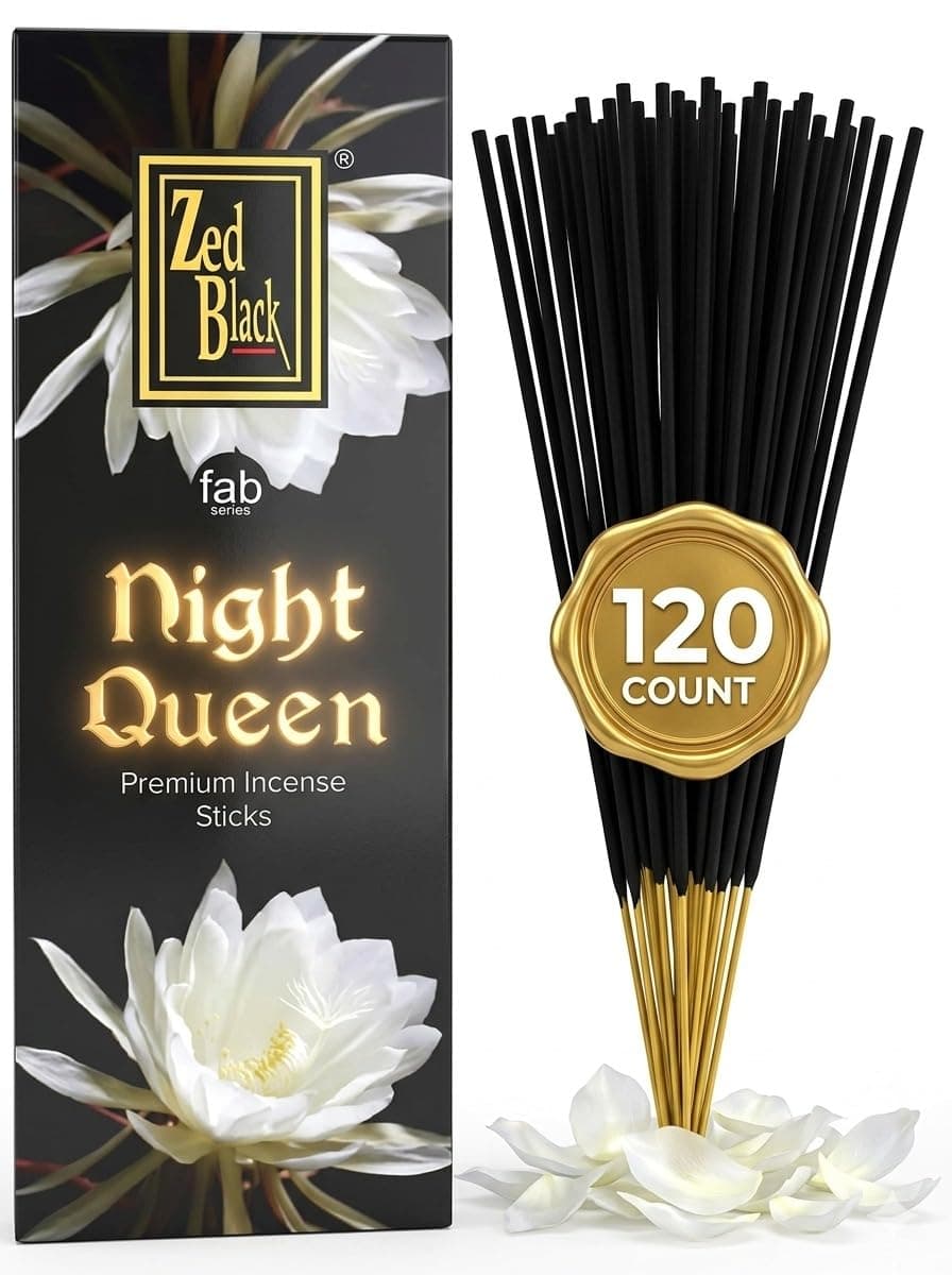 Night Queen Incense Sticks 120 Count | Premium Relaxation | Yoga & Meditation Aroma |ZED BLACK