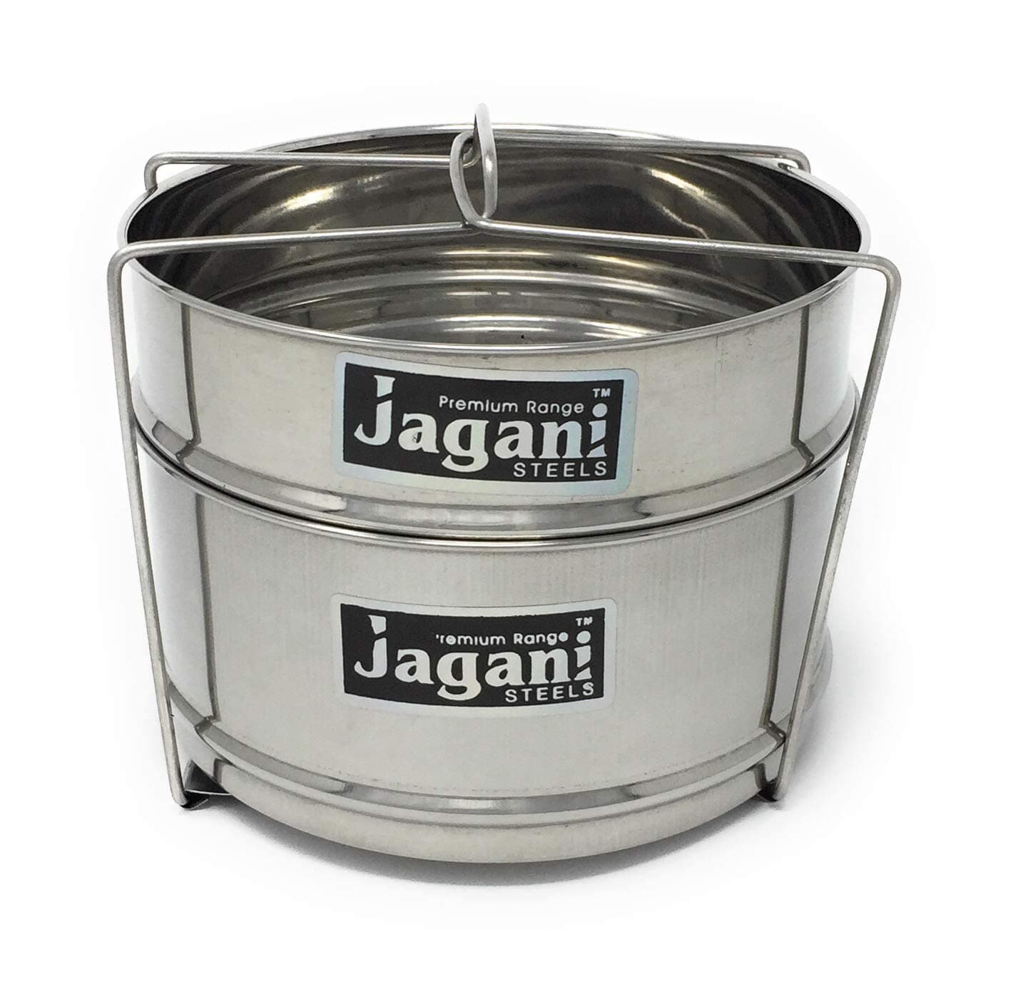 Jagani 304 Quality Stainless Steel Stackable Cooker Seperator with Wire Lifter - Suitable for 5 LTR Cookers - Set of 2 pcs