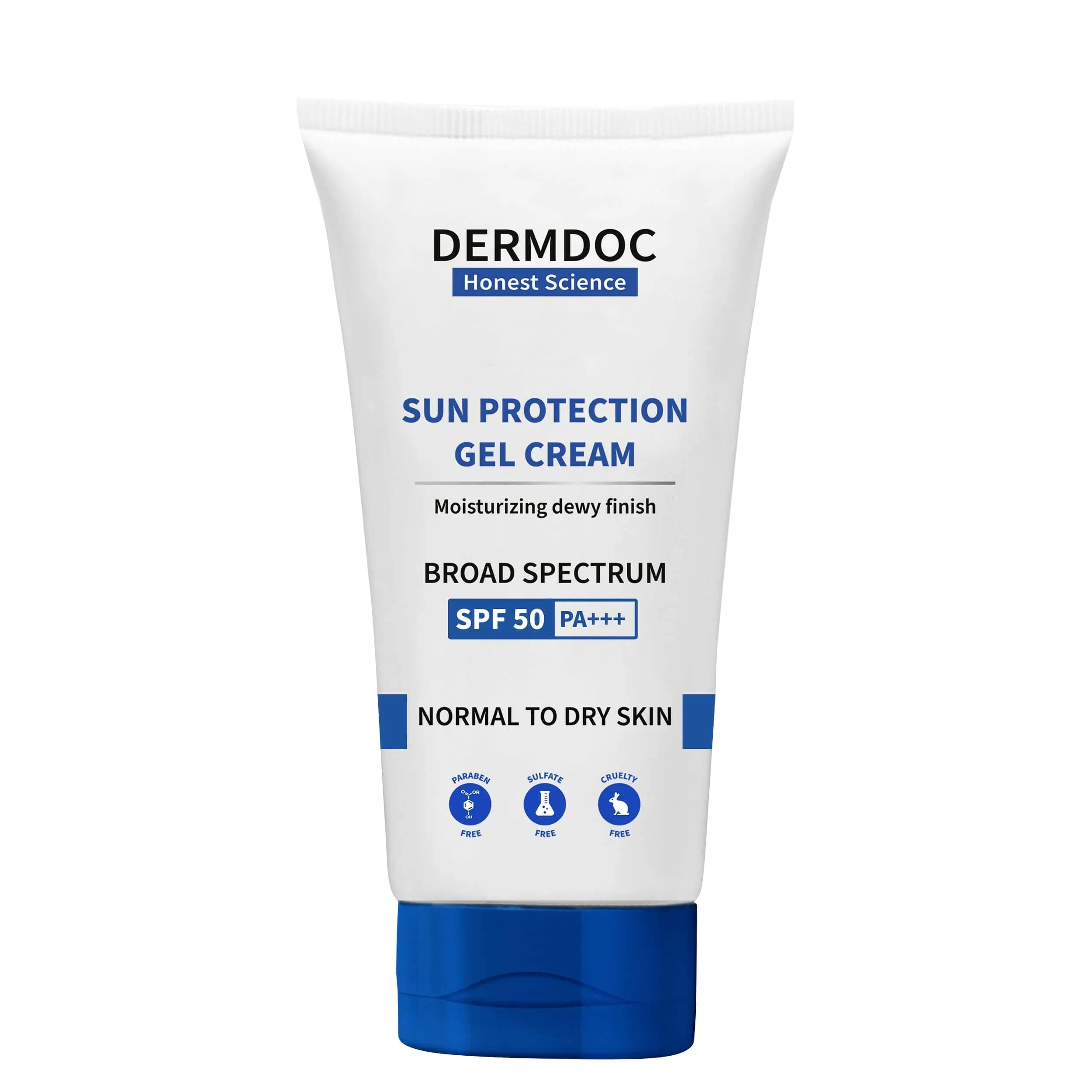 DermDoc UVA & UVB Broad Spectrum Sunscreen With SPF 50 & PA+++ For All Skin Types | 50 g Cream | No White Cast | Water & Sweat Resistant | No Parabens & Sulphates