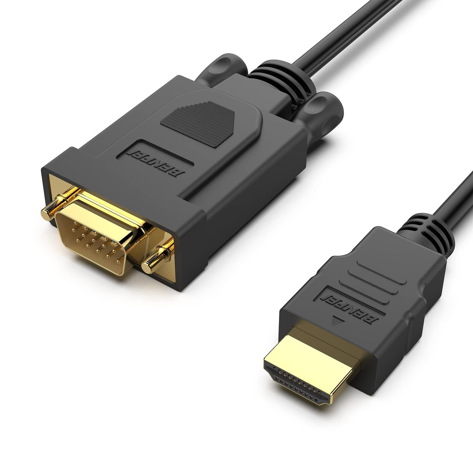 BENFEI HDMI to VGA 1.8m Cable (Not Reverse Side), Unidirectional HDMI Computer to VGA Monitor Cable (Male to Male) for PC, Monitor, Projector, HDTV, Raspberry Pi, Roku, Xbox