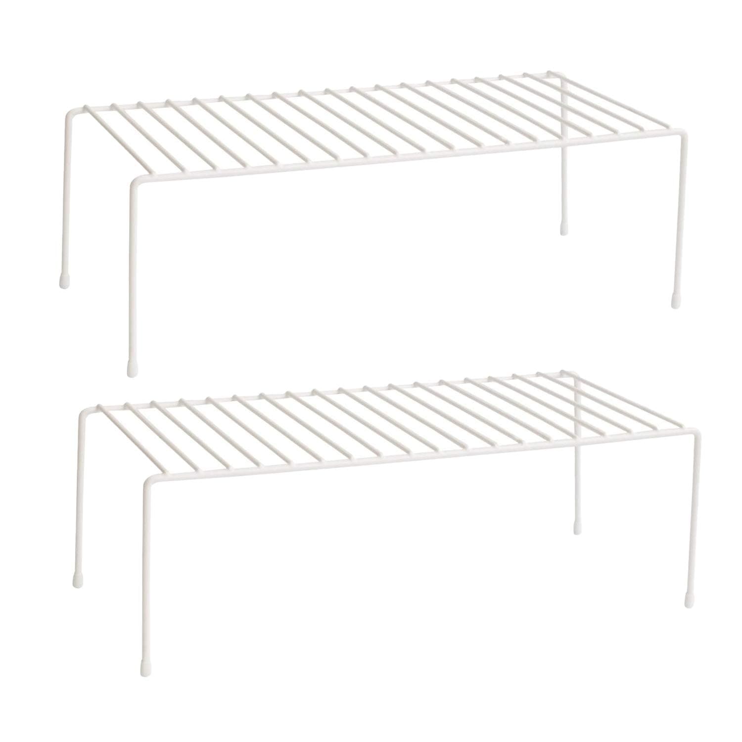 Kitchen Cupboard Organiser Shelf, 2 Pack Home Counter Storage Rack for Cabinet