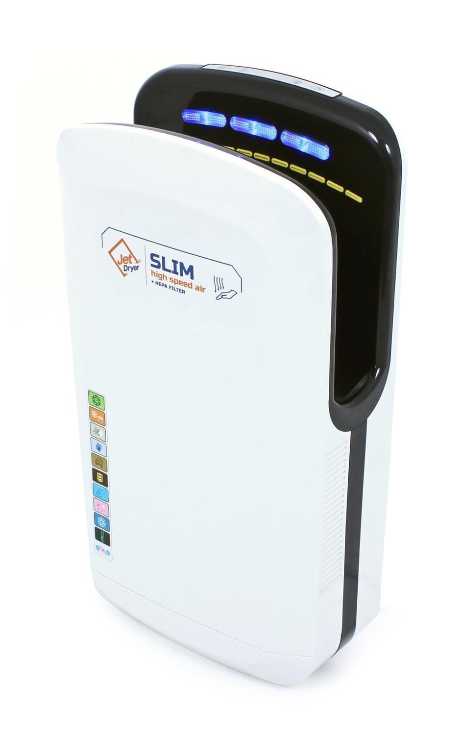 Hand Dryer Automatic Jet Air Fast Powerful Commercial Infrared Sensor Hand Dryer For Toilets, Dry Floor System, White – JET DRYER SLIM