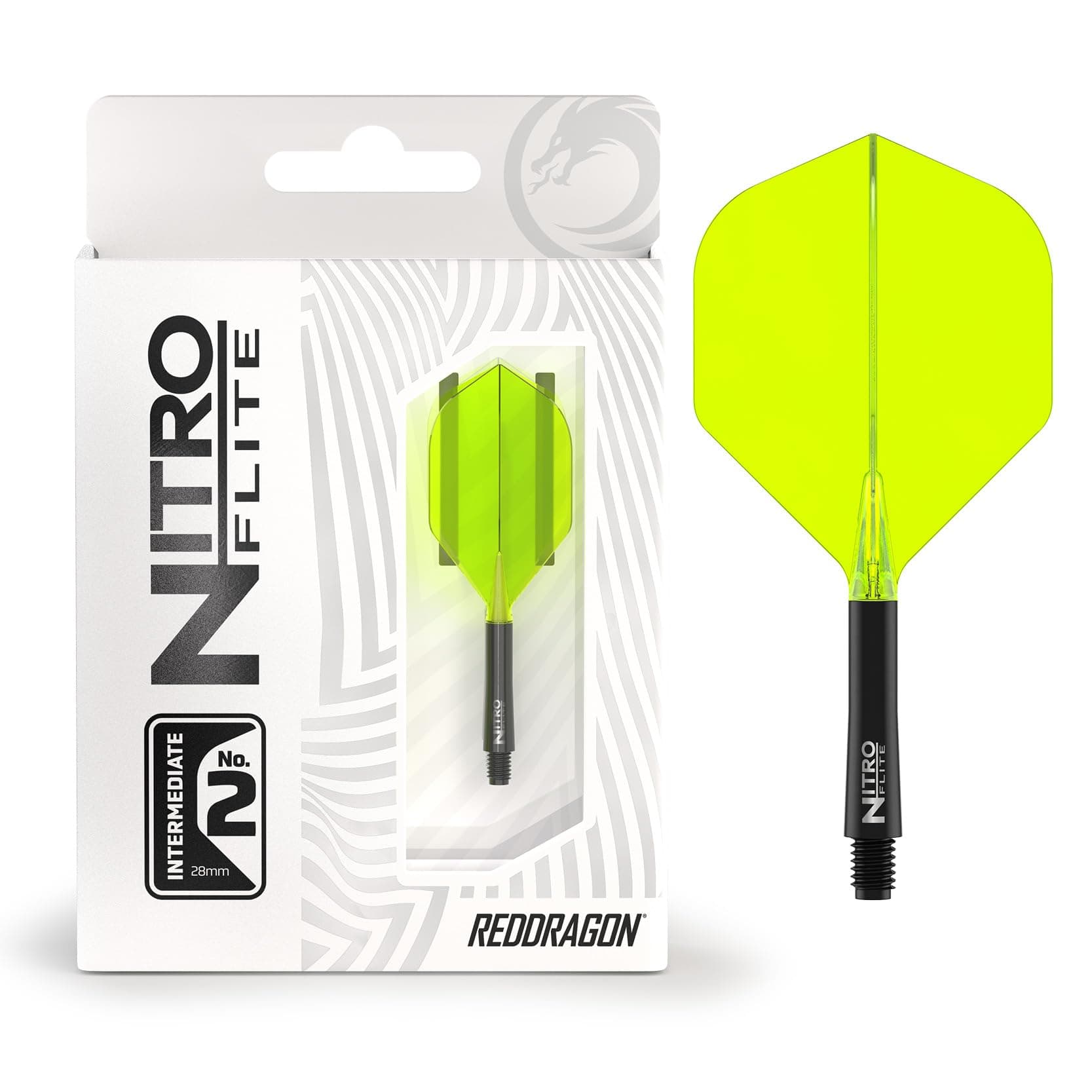 Darts – Nitro Flite Integrated Flight & Shaft System – No.2 Shape and Design - Available in Short, Intermediate & Medium - Available in Variety of Colours - Professional Darts Accessories