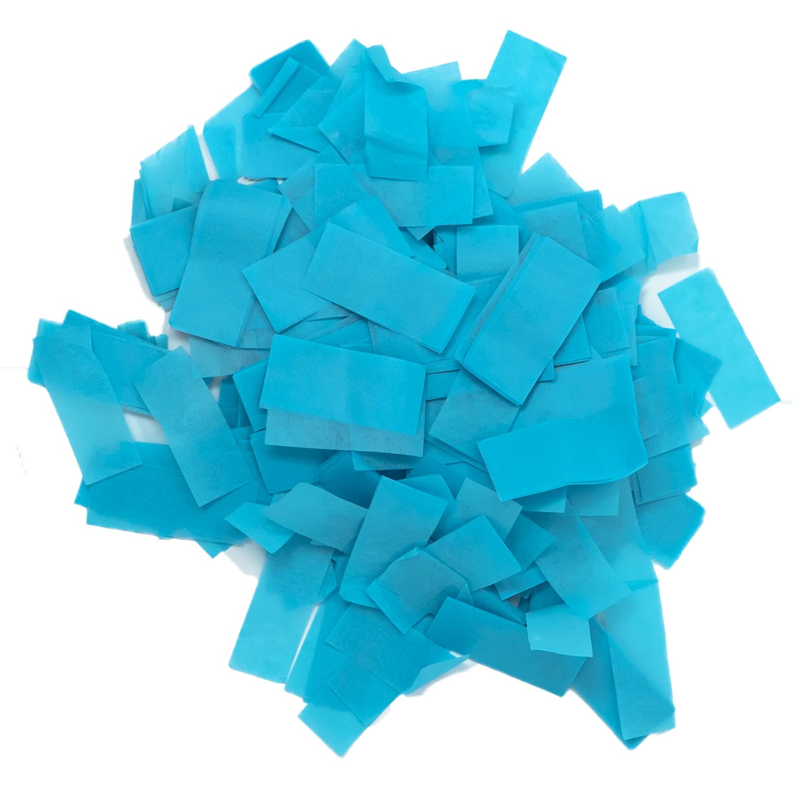 Biodegradable Tissue Confetti Rectangles, Turquoise Color – Ultimate Confetti Fluttering Tissue Paper for Confetti Cannon and Launcher Use, Table Decorations, and More (20 Handfuls per Bag, 1 lb)