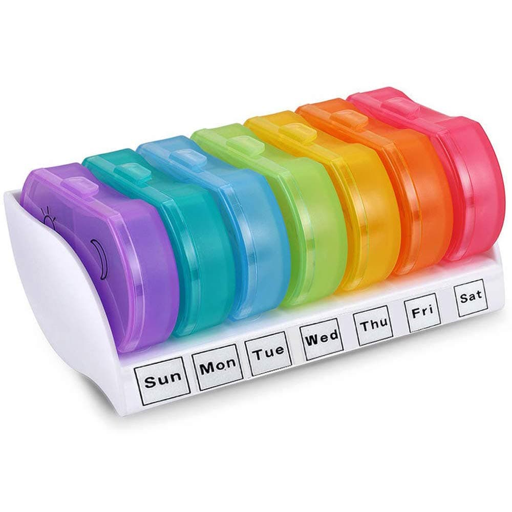 Kaxich Weekly Pill Box 7 Days AM/PM Pill Case Organiser Waterproof Medicine Organizer Moisture-Proof to Hold Vitamin, Fish Oil, Medication, Supplements