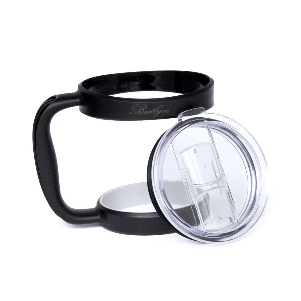 Replacement Cup Handle and Lid By Bailyn for 30oz Yeti Rambler, Tumbler Thermik Sic Cup Ozark Trail and Other 30oz Size Cups (Lid and Cup Handle for 30 ounce Yeti Rambler)