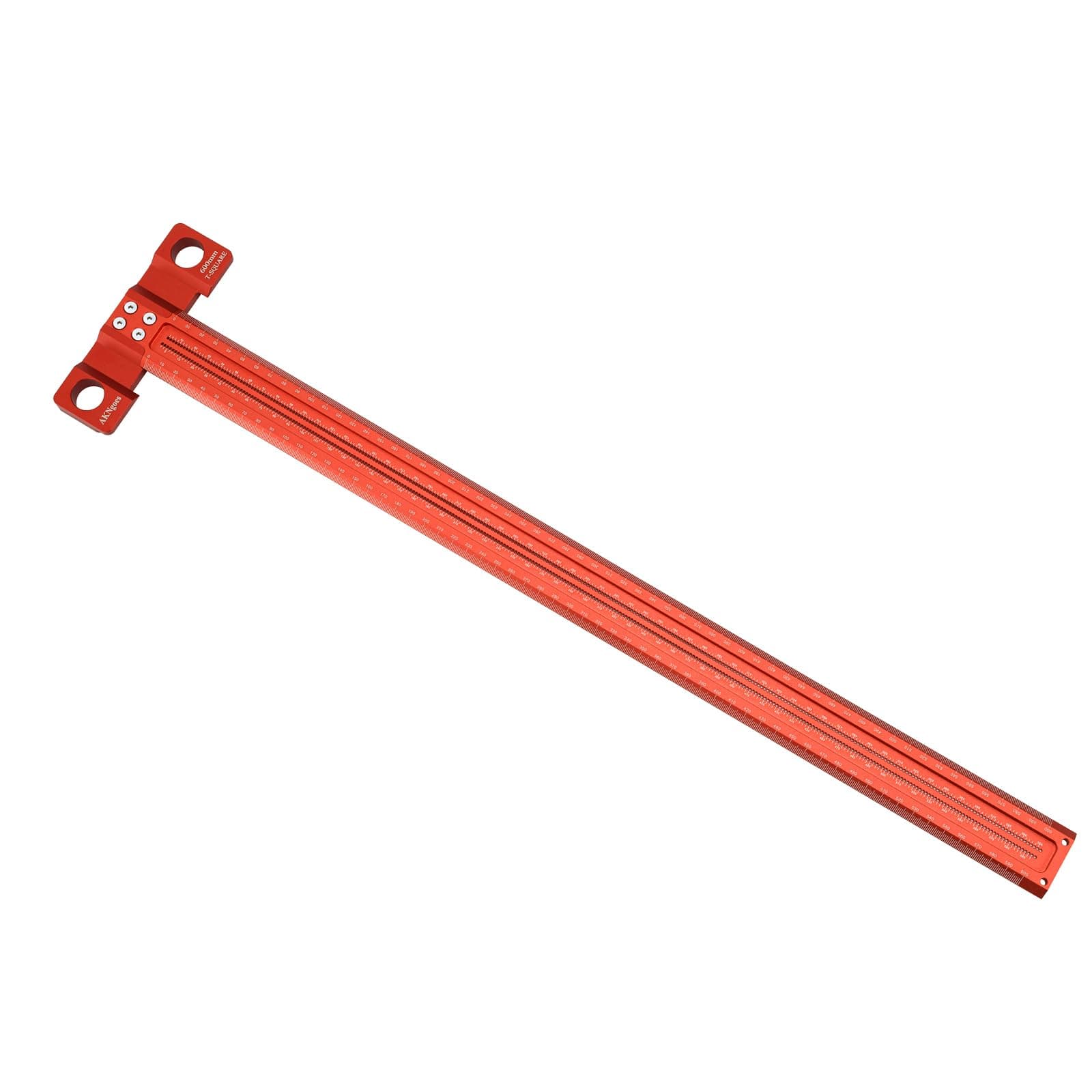 Woodworking Scriber T-Square Ruler 600mm with Thoughtful Support Lips, Architect Ruler for Carpenter Work, Layout and Measuring Tools