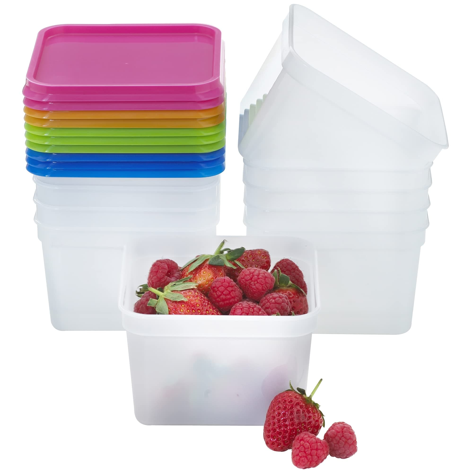 lakeland 10 Stack a Boxes Food Storage Containers 750ml – Dishwasher Microwave & Freezer Friendly