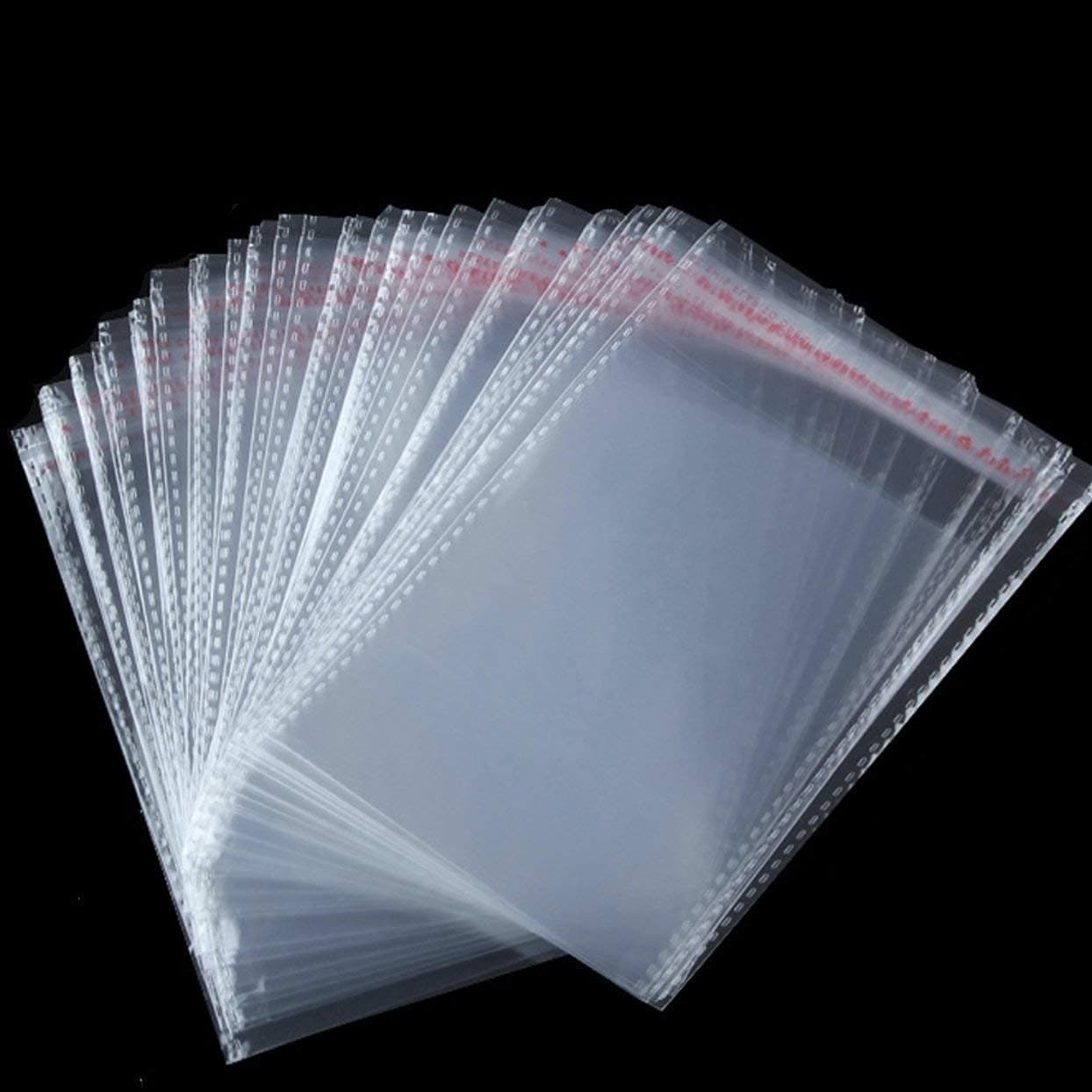 Multi utility Self Adhesive Clear Transparent Plastic Seal Pouch/Poly bag - 4 x 6 inch (Pack Of 200)