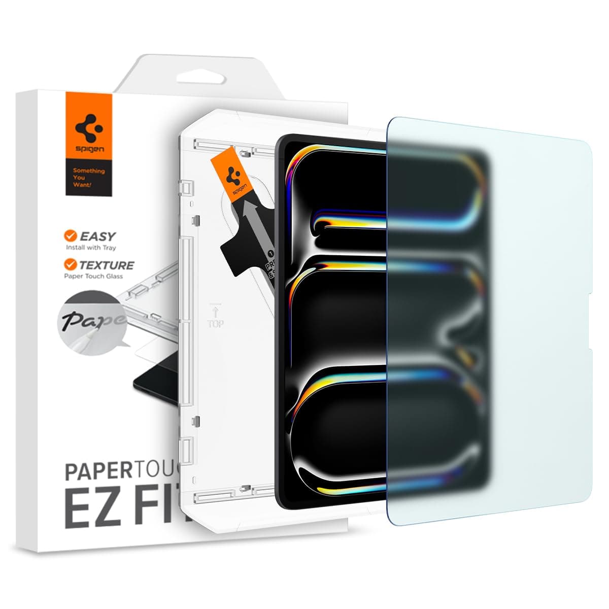 Spigen PaperTouch EZ Fit Matte Type Tempered Glass Tablet Screen Protector for iPad Pro 13 inch M5(2025) 8th Generation, M4(2024) 7th Generation - 1 Pack