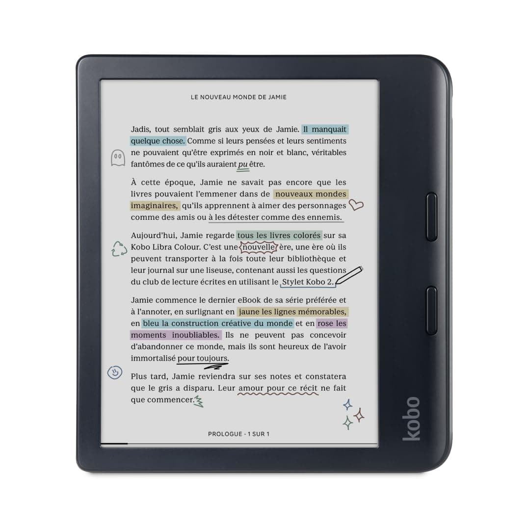 Libra Colour eReader | 7" E Ink Kaleido™ 3 Display | Adjustable Color Temperature and Brightness | Blue Light Reduction | eBooks and AudioBooks | 32GB Memory | Water Resistant | Black