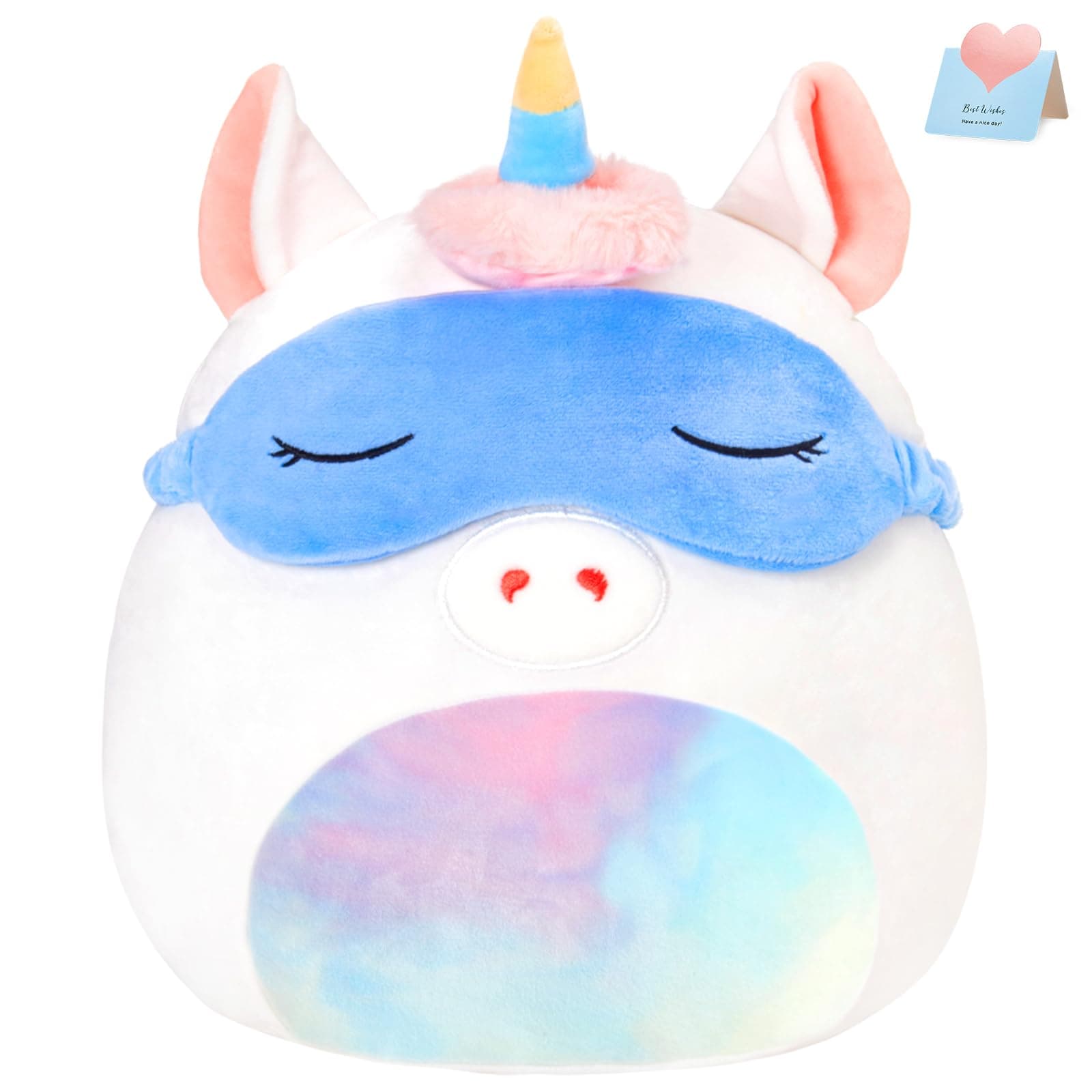 BSTAOFY Plush Pillow with Removable Eye Mask