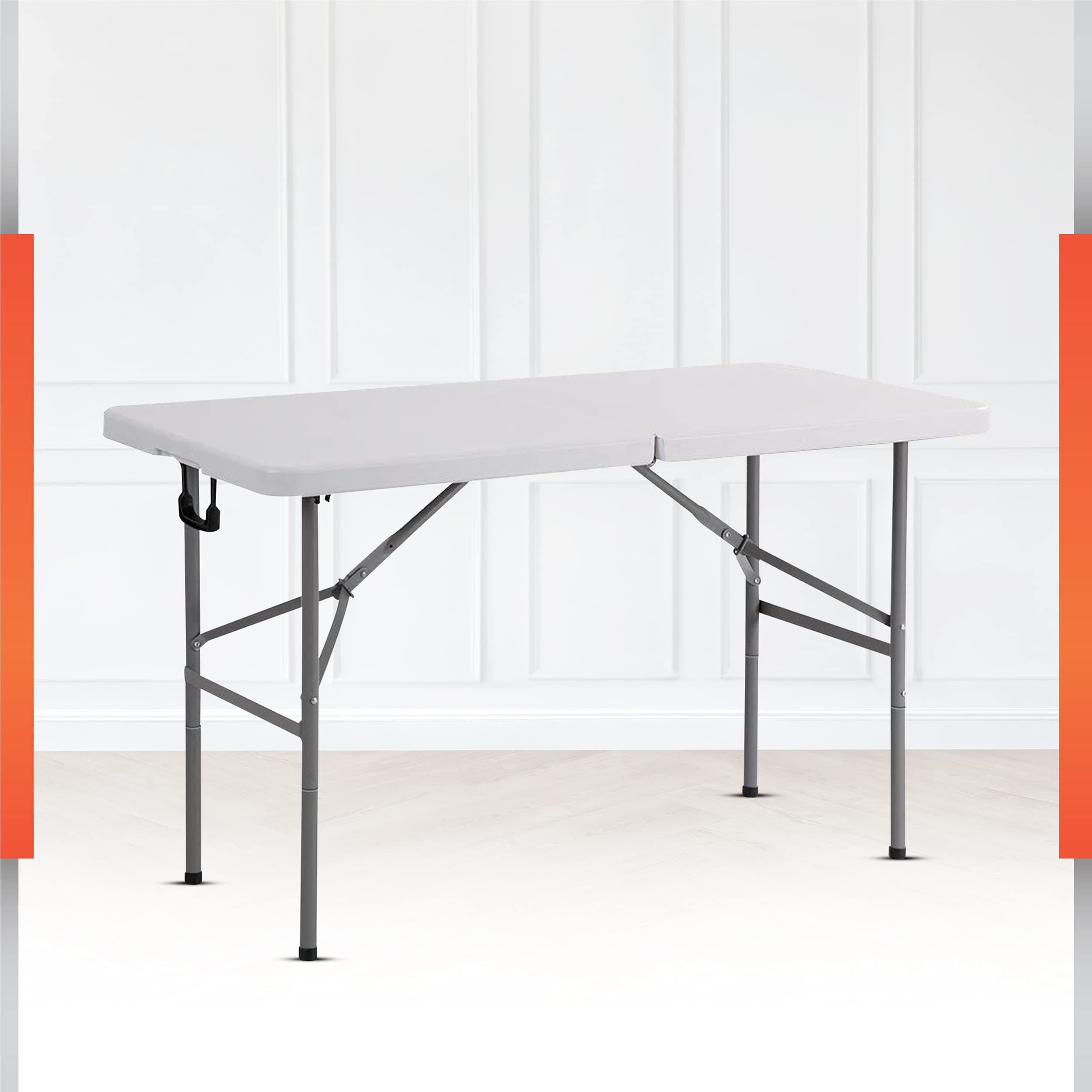 Urbancart Durable Heavy-Duty Plastic Portable Abs Patio Folding Table with Carrying Handle for Indoor, Outdoor, Picnic, Party, Camping (48 * 24 Inch) (Multi-Coloured)