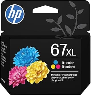 HP 67XL Tri-color High-yield Ink Cartridge for HP Printers | Works with Printer Series: DeskJet 1255, 2700, 4100; ENVY 6000, 6400 | Eligible for Instant Ink | 3YM58AN