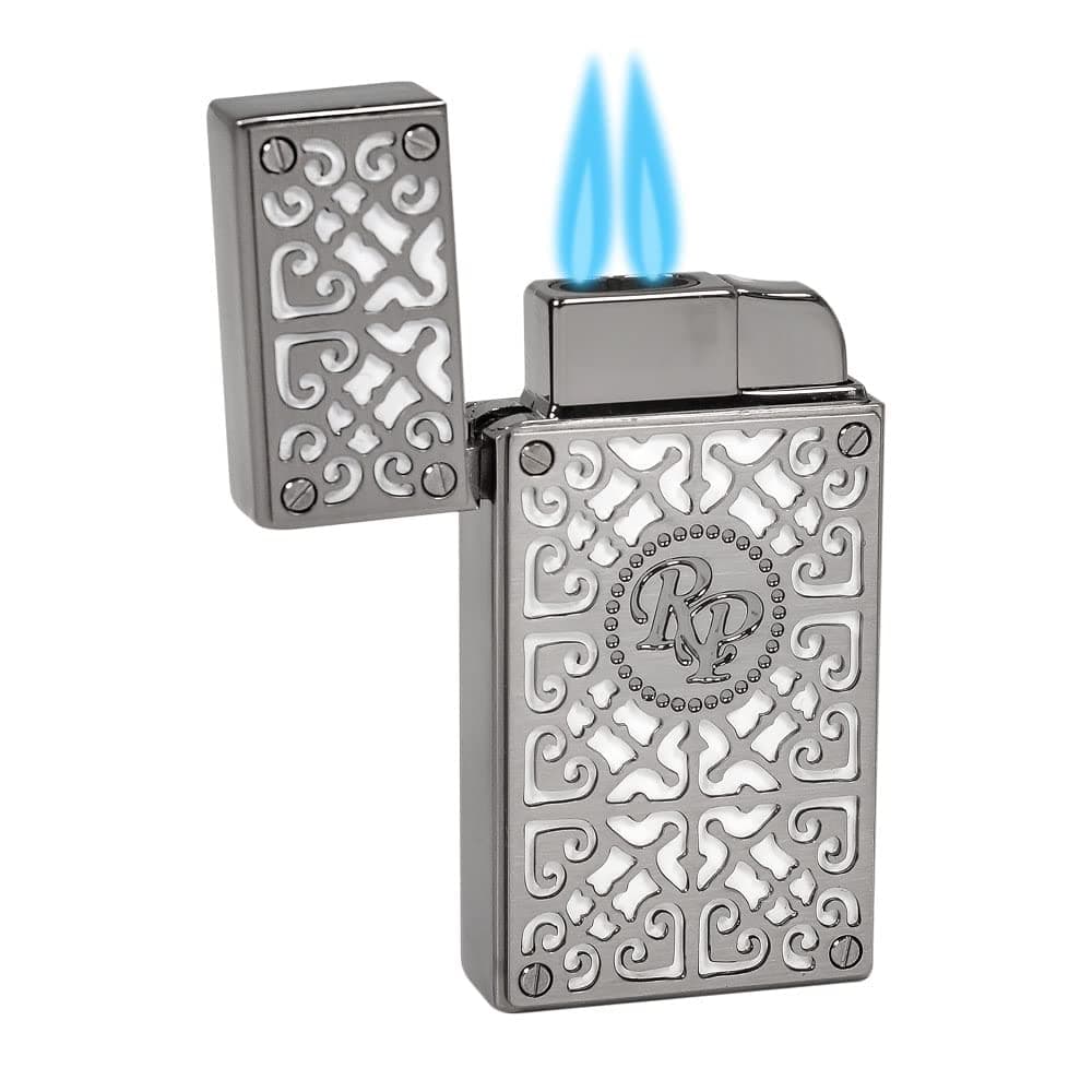 Quality White Rocky Patel Burn Dual Torch Cigar Cigarette Lighter