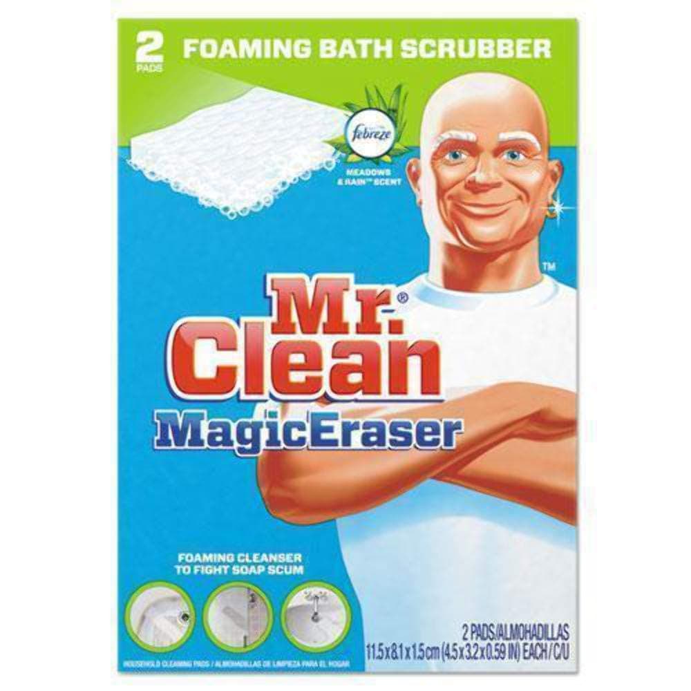 PAG27141 Magic Eraser Bathroom Scrubber 2 per Box, White by Mr Clean