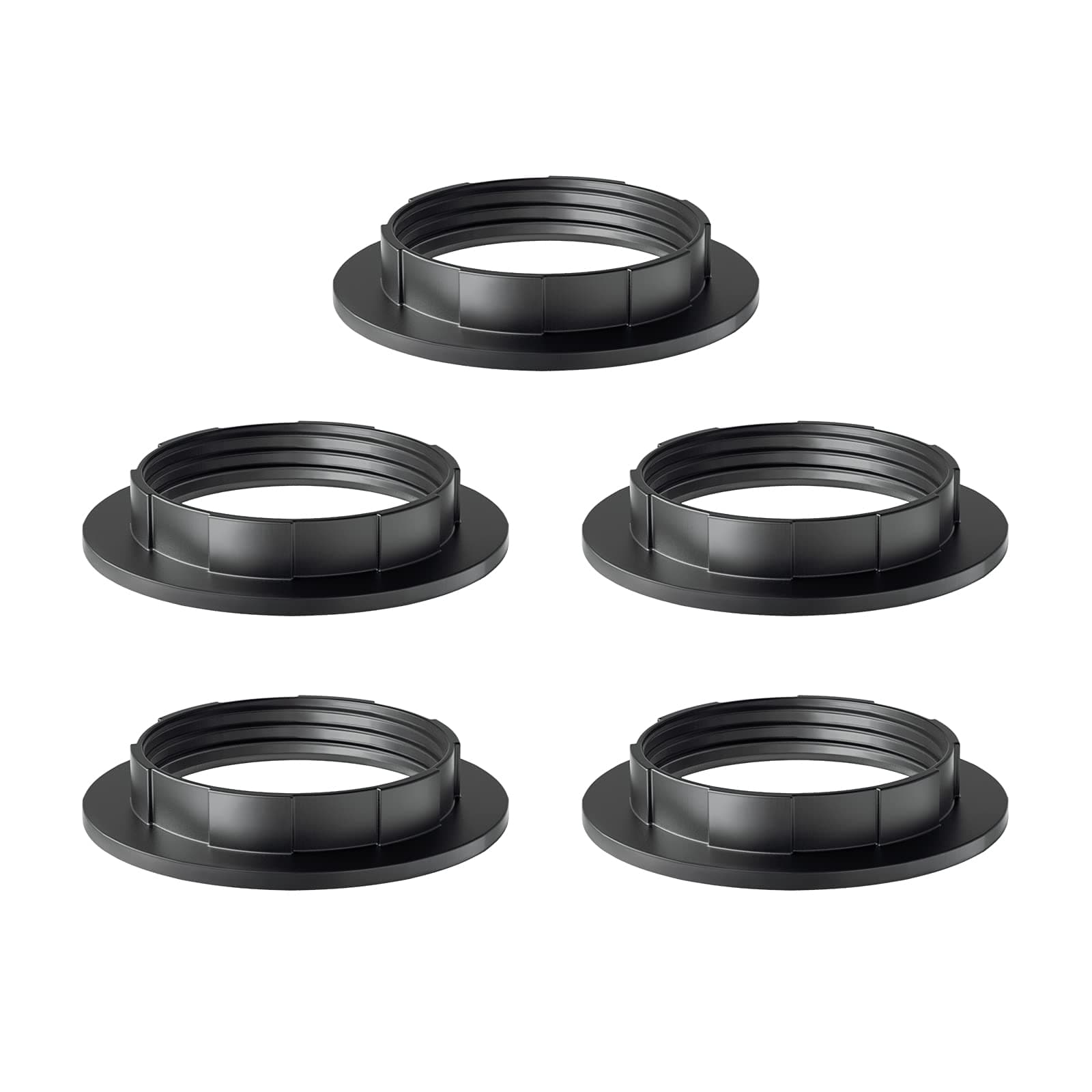 Lamp Shade Reducer Ring E27 Converter for for Lamp Holder Twist Plastic Lampshade Fitting Washer Adapter Ring, 5 pcs (Black)