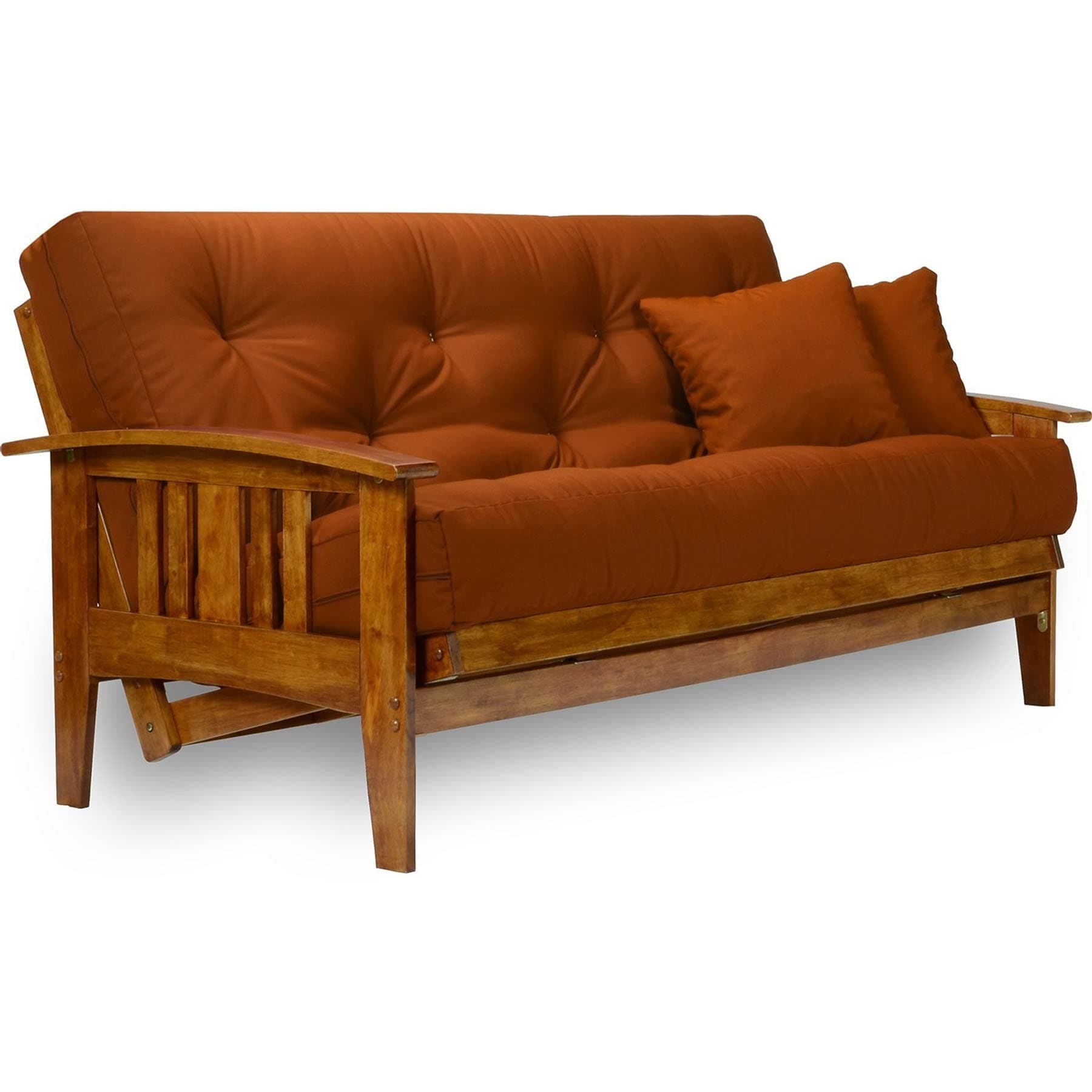 Nirvana Futons Westfield Wood Futon Frame - Full Size (Frame Only), Transform to 3 Positions - Sofa, Lounger, Bed