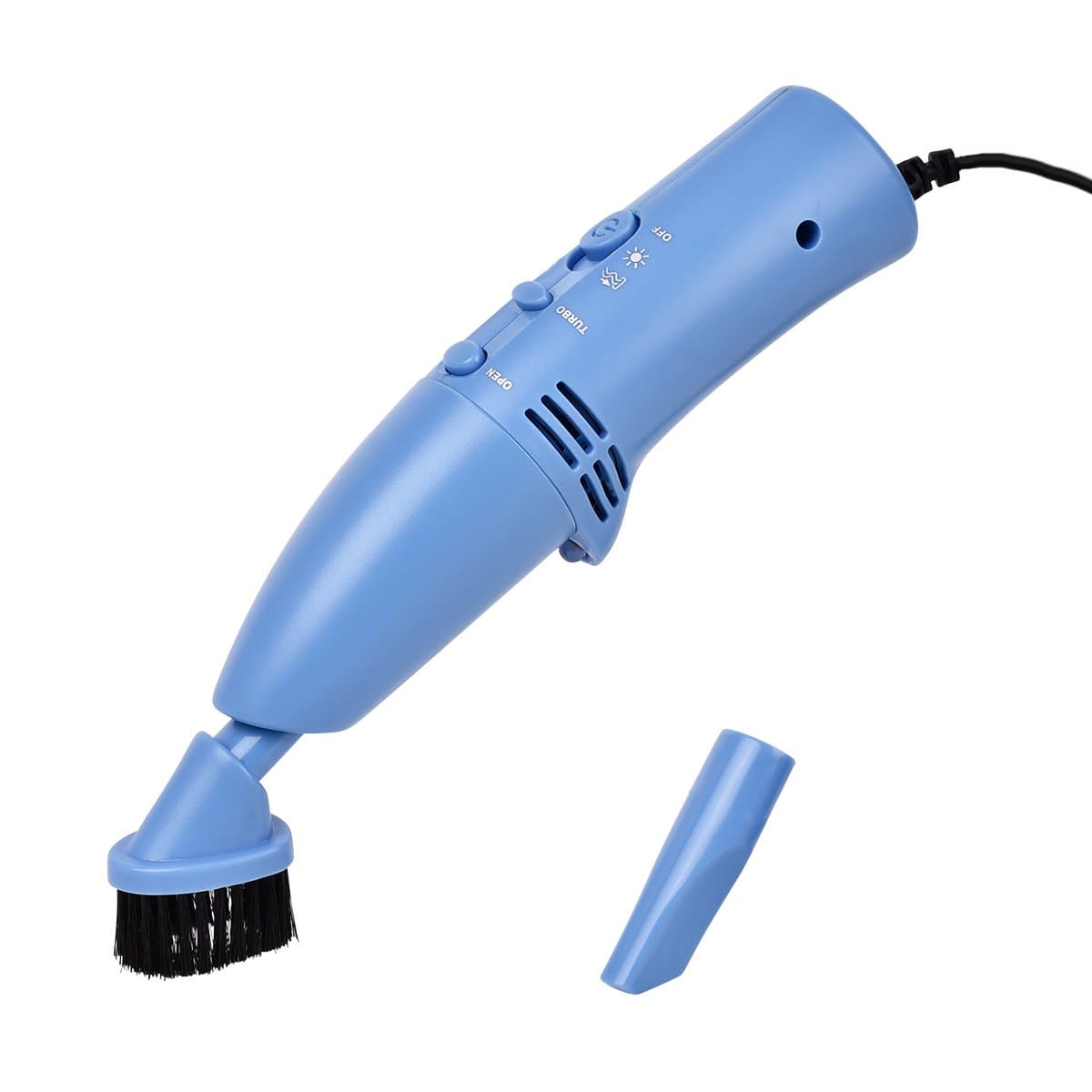 Mini USB Keyboard Vacuum Cleaner Computer Dust Collector Office Family Dust Brush with 2 Nozzles for PC Desktop Laptop Camera, Blue