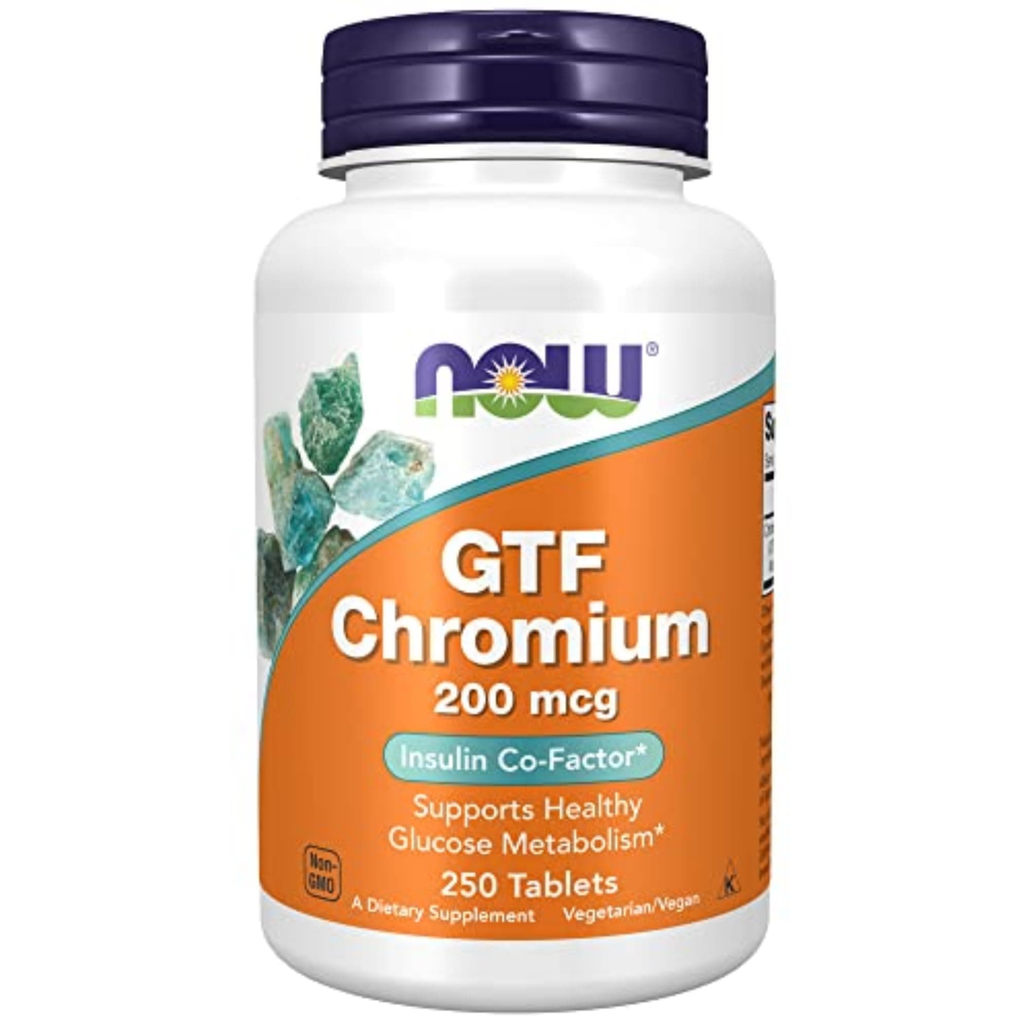 Supplements, GTF (Glucose Tolerance Factor) Chromium 200 mcg, Insulin Co-Factor*, 250 Tablets