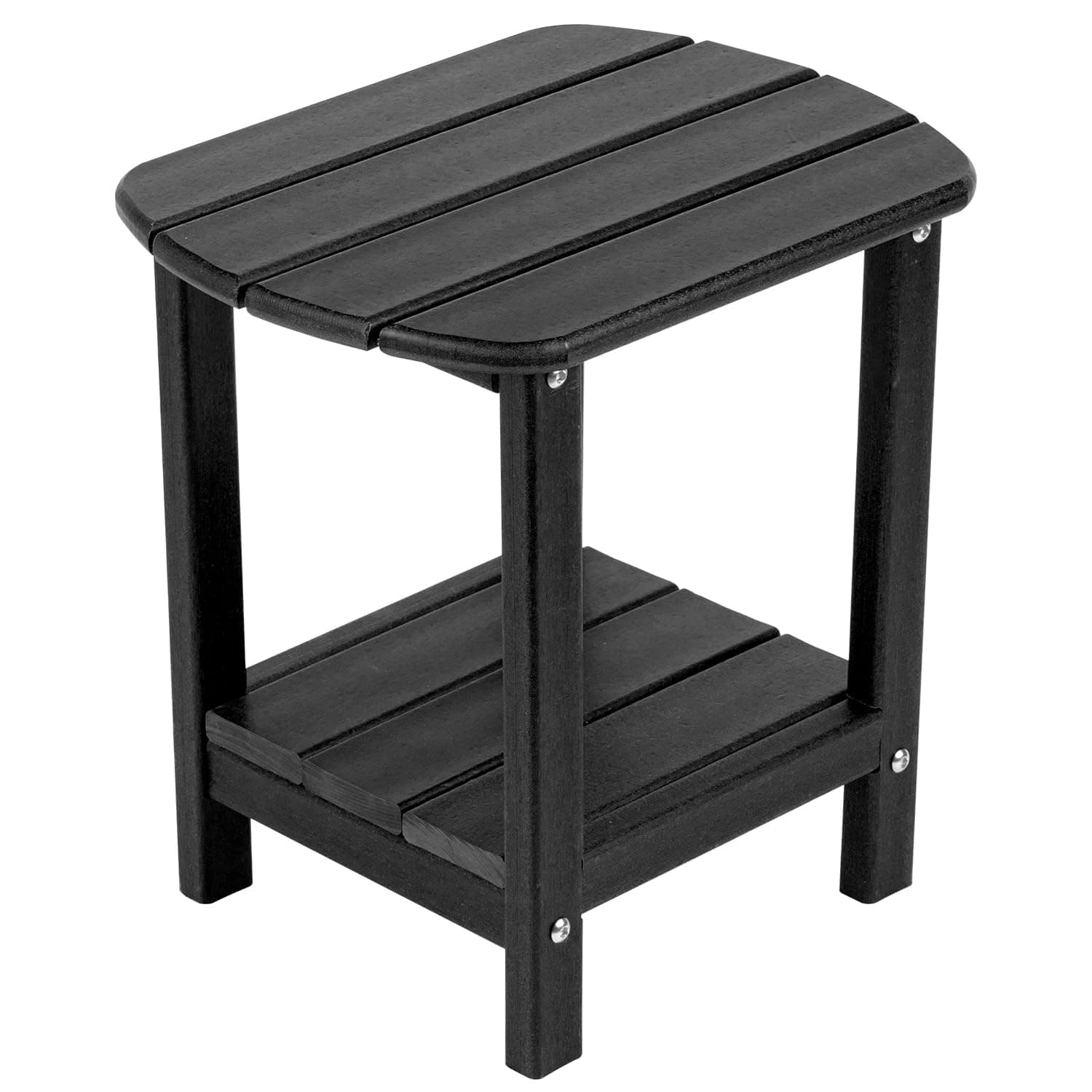 NALONE Adirondack Side Table 16.5" Outdoor Side Table HDPE Plastic Double Adirondack End Desk for Patio (Black)