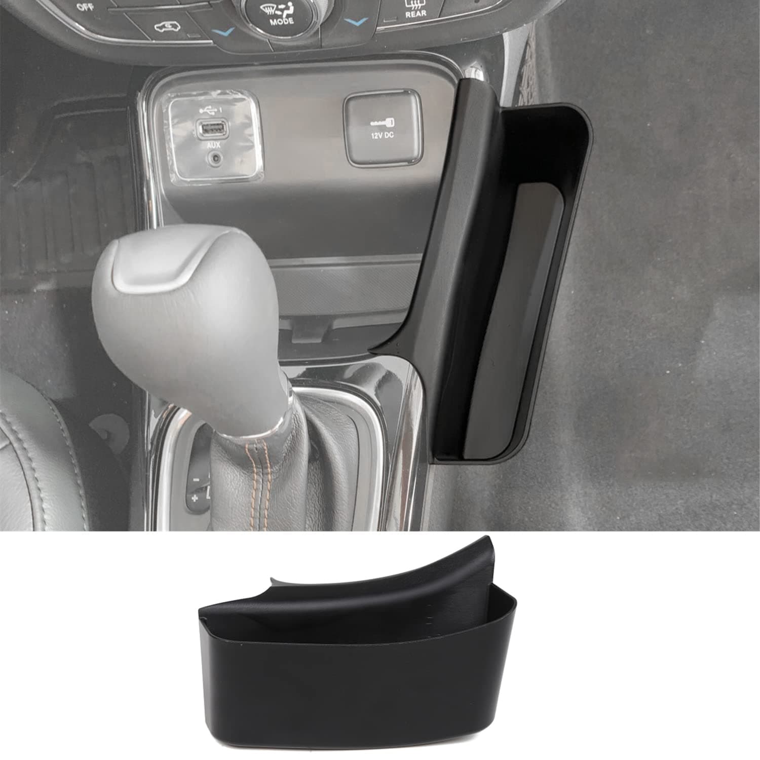 Center Console Organizer Gear Shift Storage Tray Compatible with Jeep Compass Trailhawk North Sport Limited Latitude 2017 2018 2019 2020 with Auto Transmission (Pack of 1)