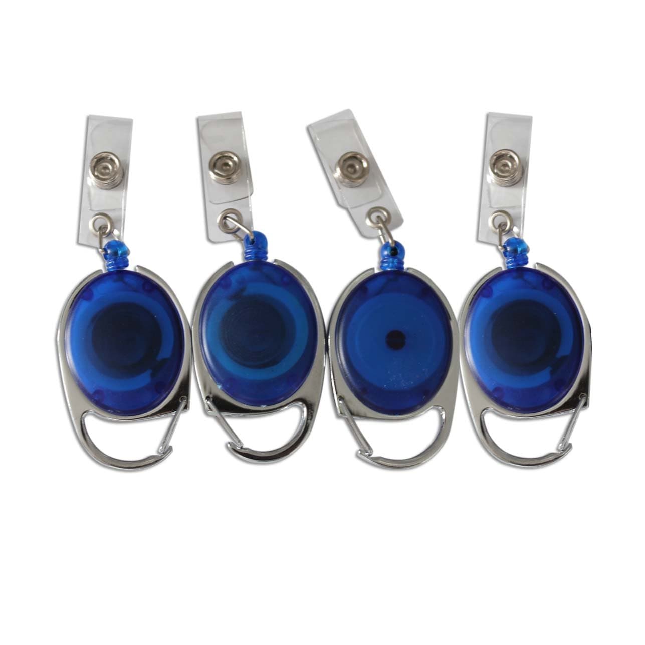 Eallc 4 x ID Card Reel Retractable SKI Pass Holder KEY Chain with PVC strap UK Stock