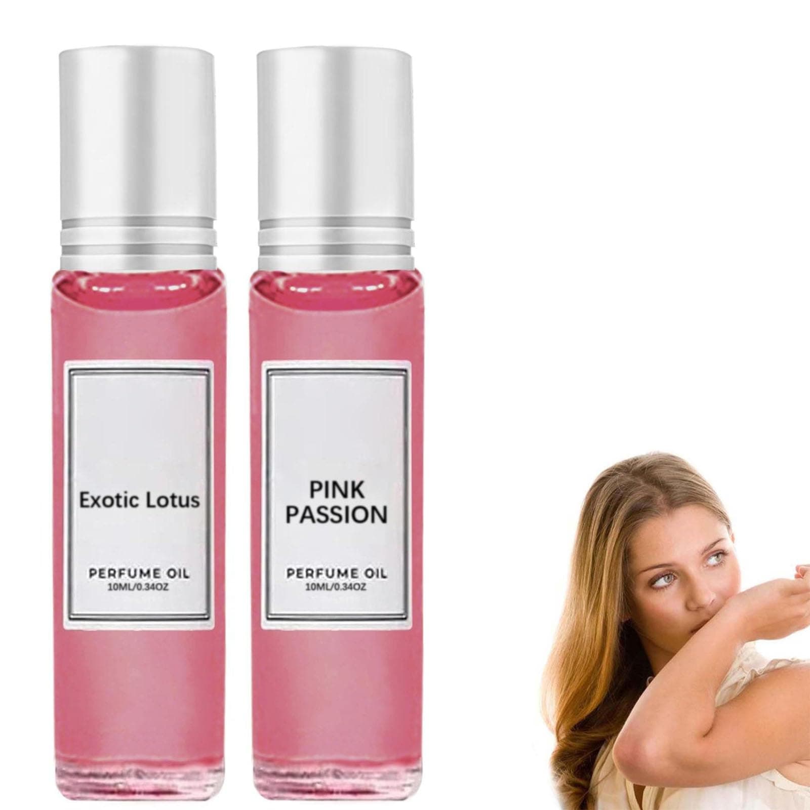 Generisch Pheromone Perfume Women, Roll-On, Enhanced Scents, Release Unique Charm, Pheromone Women's Fragrances (Rose + Lily)