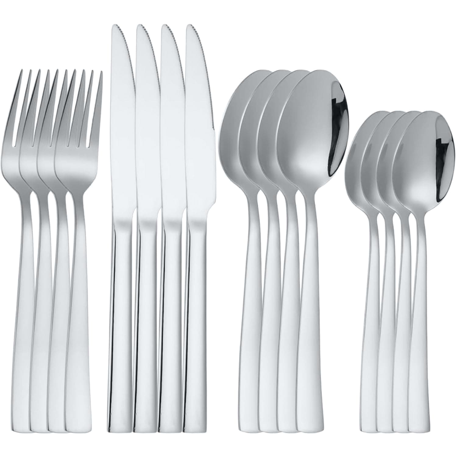 Silverware Set for 4, 16-Piece 18/10 Stainless Steel Flatware Set,Forged Cutlery Set Matte Finish for Home,Restaurant and Parties, Dishwasher Safe.