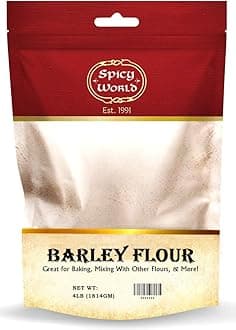Barley Flour - 4 lb (64oz) Bag | All-Natural, Raw, USA Grown | Versatile Barley Grain for Baking, Cooking, and More | Rich Source of Fiber