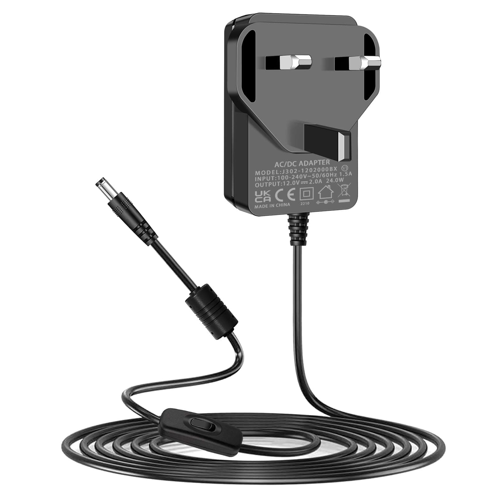 – 12V 2A AC/DC Power Adapter Wall Charger, Compatible with Seagate Hard Drive Freeagent Goflex WD Western Digital My Book Essential Digital External Hard Drive HDD WD My Cloud Power Supply