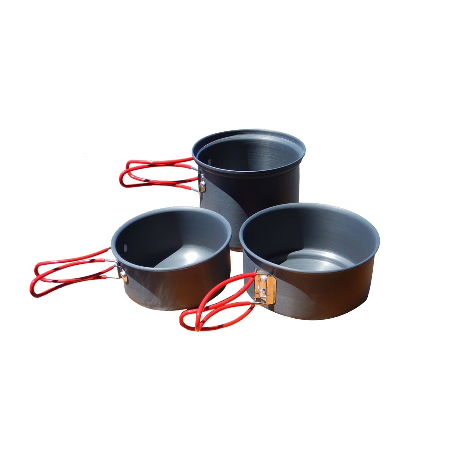 Alpine Mountain Gear3 Piece Backpacker Hard-Anodized Cook Set - Camping Cookware with Carrying Bag (Made by Caddis Sports, Inc.)
