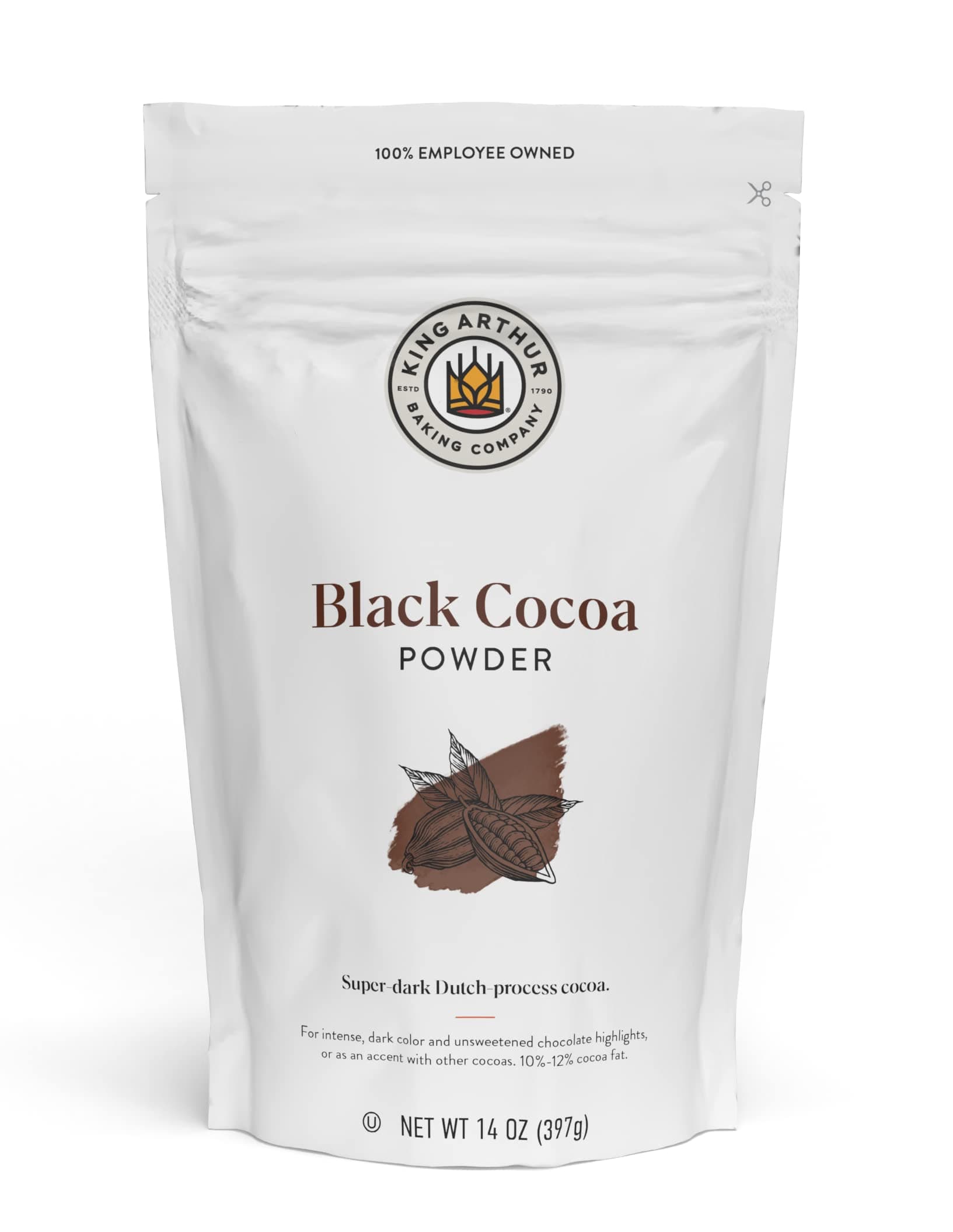 Black Cocoa: Dutch Processed Cocoa Powder for Baking - Intense Dark Chocolate Flavor, Unsweetened, Perfect for Cakes, Cookies & Frosting - 14 oz Resealable Bag