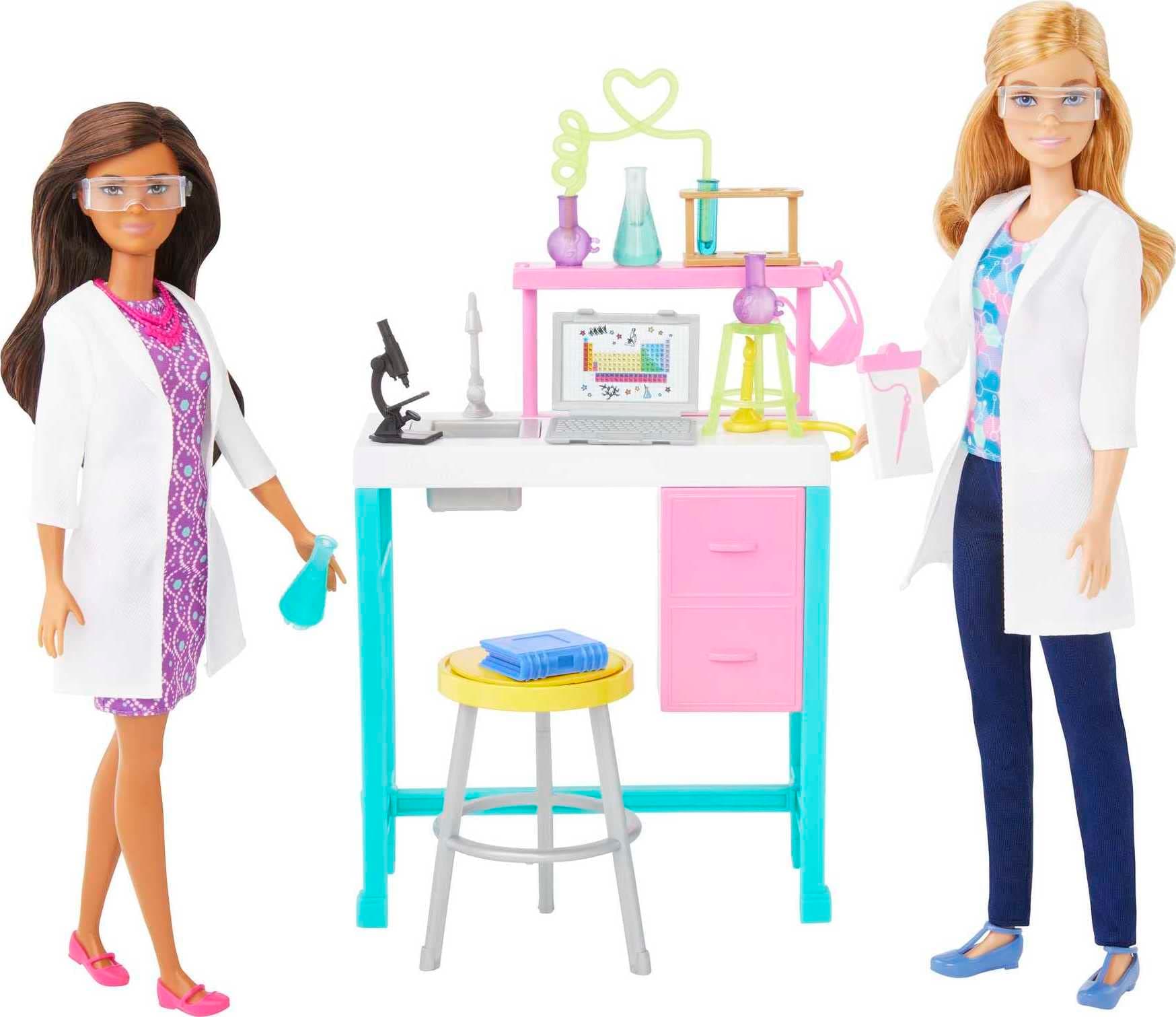 Barbie Science Lab Playset with 2 Dolls, Lab Bench and 10+ Accessories (Amazon Exclusive)