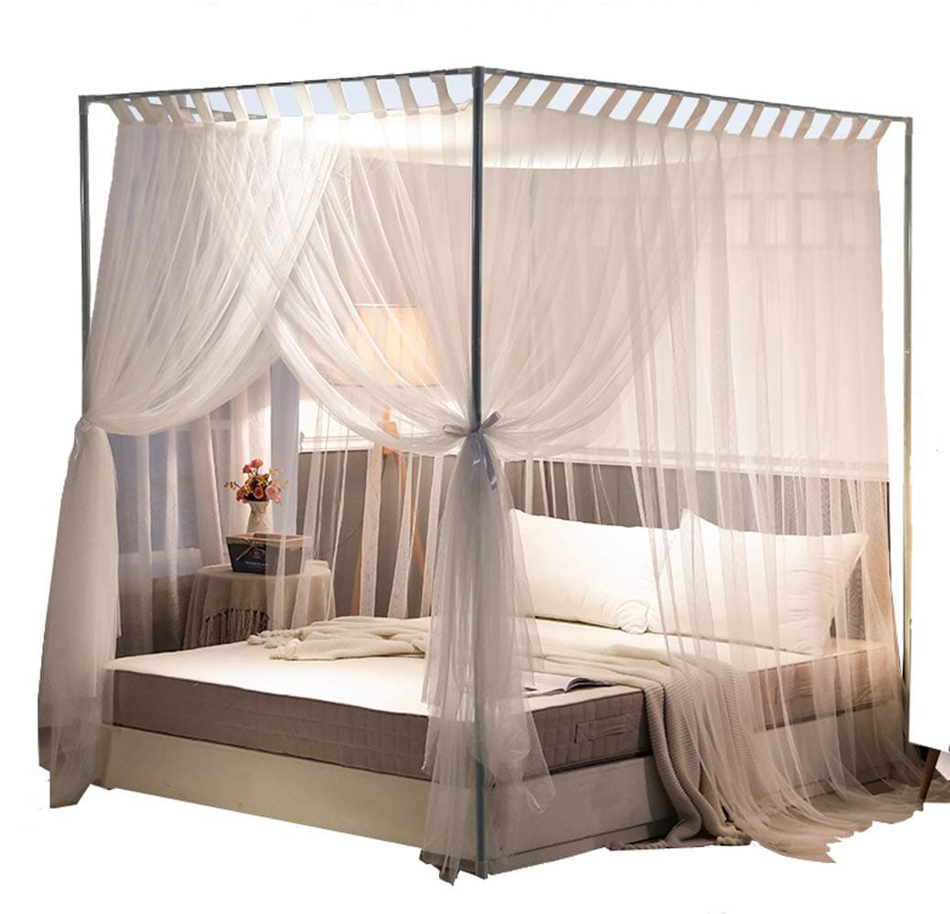Mengersi Canopy Bed Curtains Bed Canopy Bed Frame Canopies Bed Net,Bedroom Decoration Accessories(Full,White)