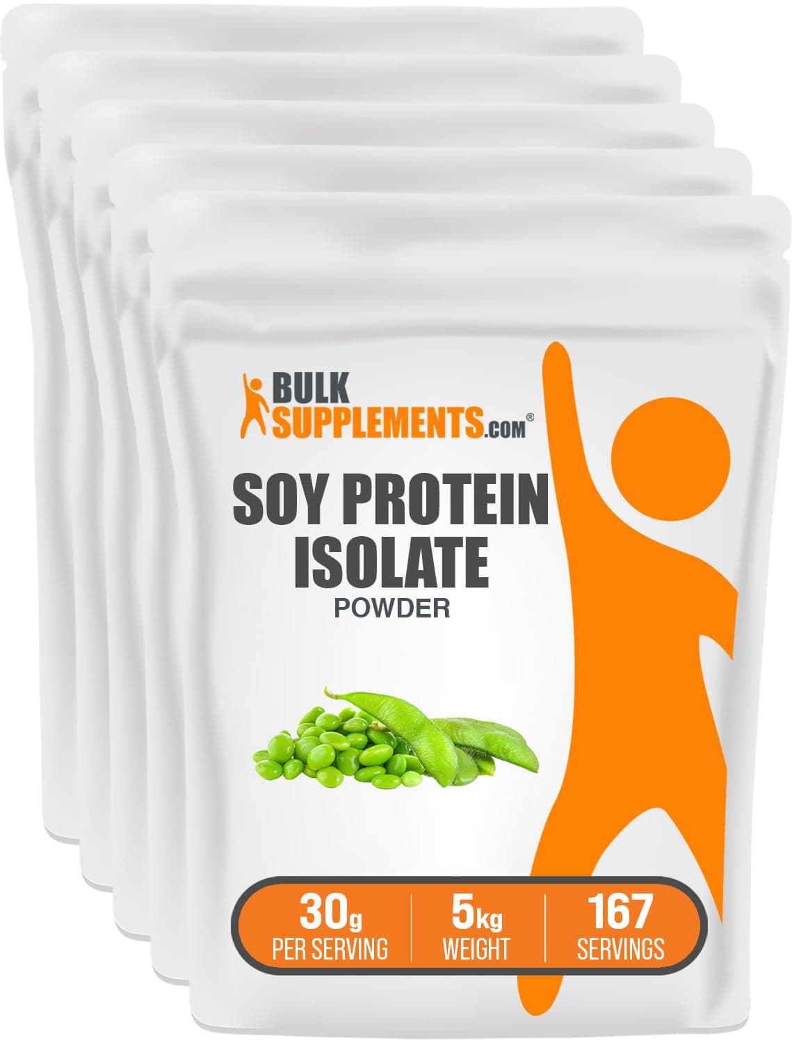 com Soy Protein Isolate Powder - Vegan Protein Powder, Unflavored - Pure & Gluten Free, 30g per Serving, 1kg (2.2 lbs) (Pack of 5)