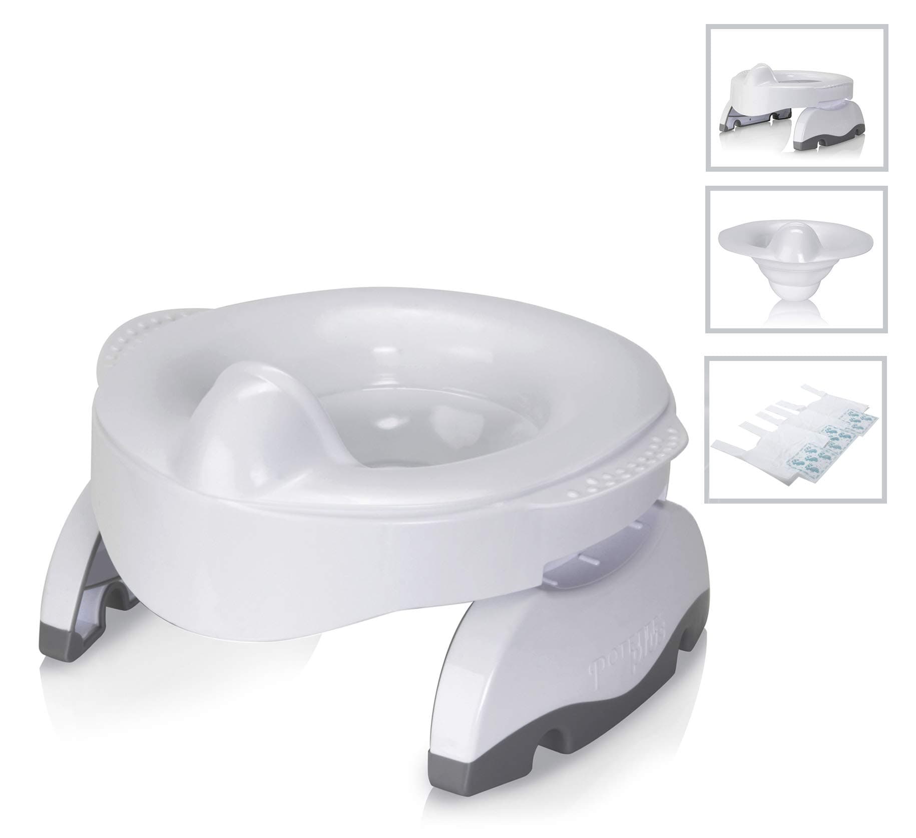Potette Plus Premium Potty Value Pack: Kalencom 2in1 Potette Plus Premium Travel Potty and Reusable Hard Liner for Home Use. Folds on Patented Hinge for Travel. Potty - Potty Seat – Portable Potty