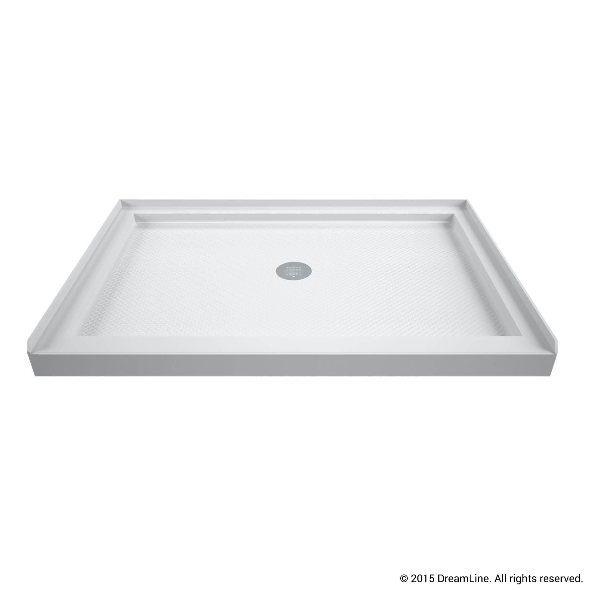 DreamLine DLT-1132480 Single Threshold Shower Center Drain Base, White