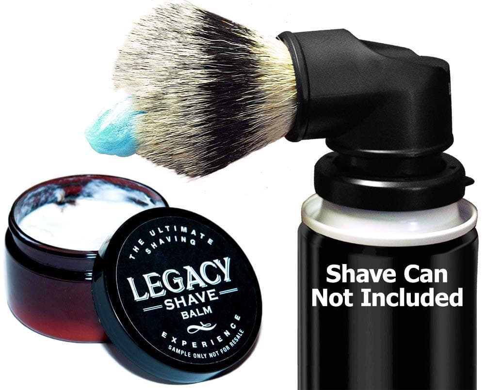 Legacy Shave - Evolution Brush & Aftershave Balm Gift Set - Universal Shaving Brush Engineered to Attach Directly to Shaving Cream Shaving Gel Cans - Best Razor Wet Shave Brush - 2 Piece Kit